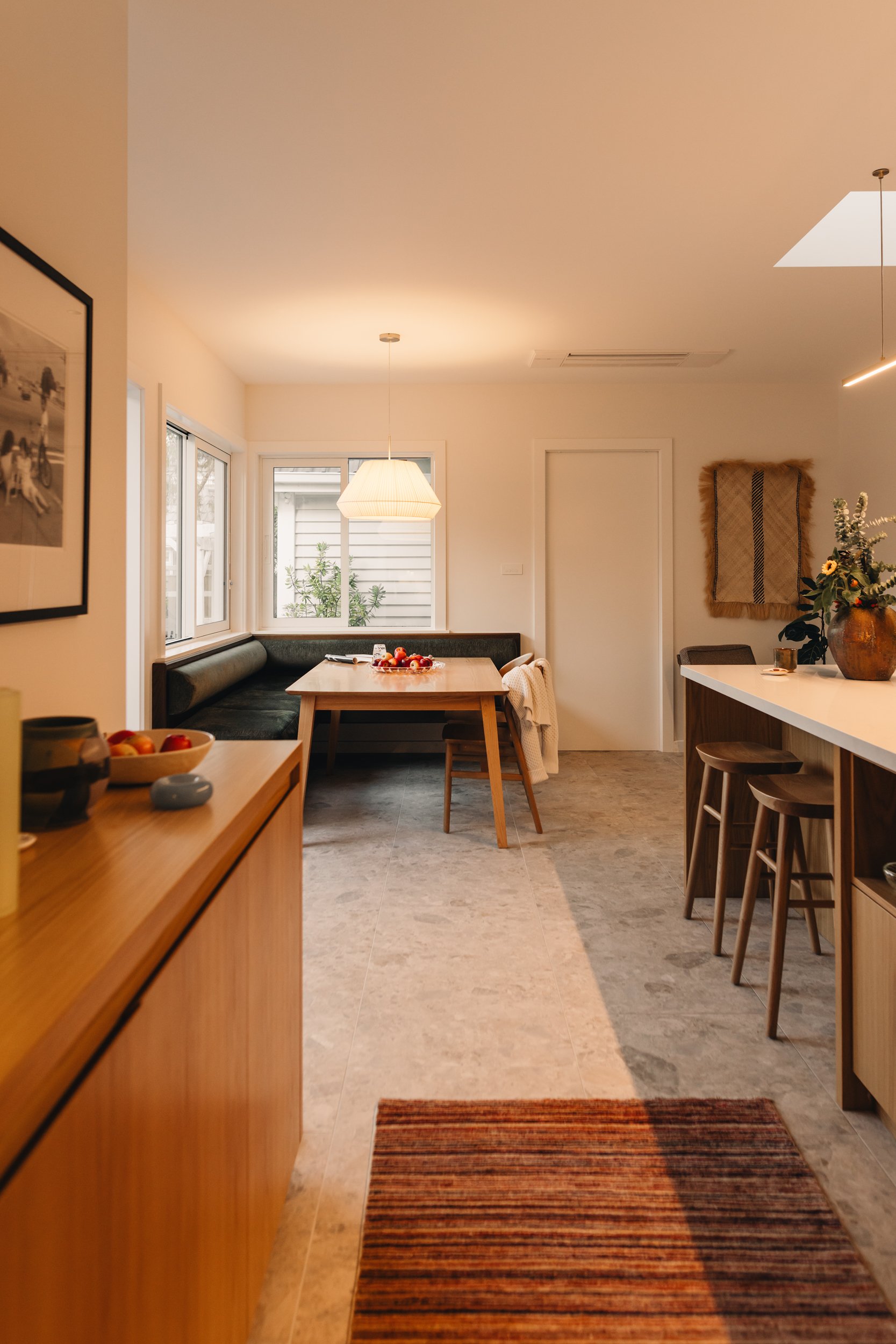 Warm family kitchen design NZ  Family friendly - Honour Creative.