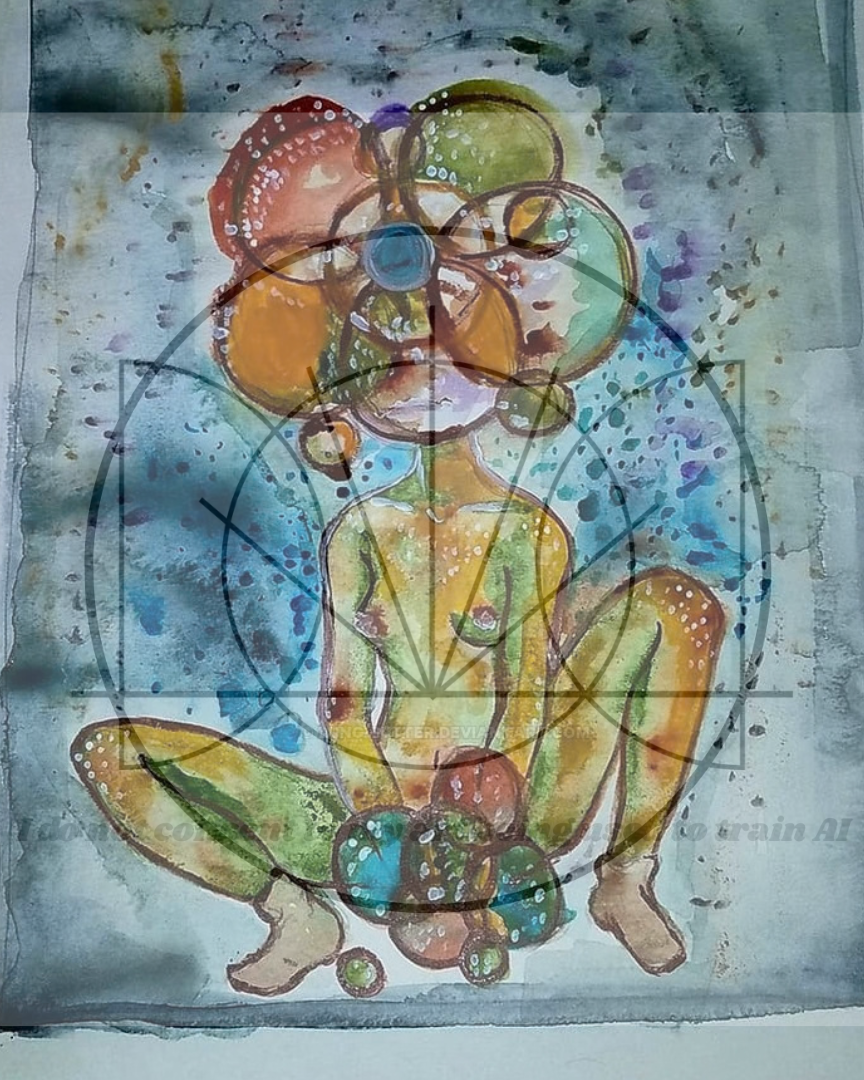 "One of These Lucky Will Get to Mate with the Queen and She Will Bite Off His Head"

Watercolor and ink (Original lost)