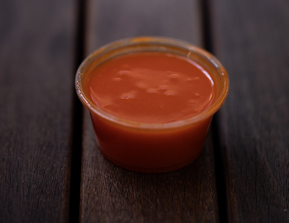 Ramequin with buffalo sauce