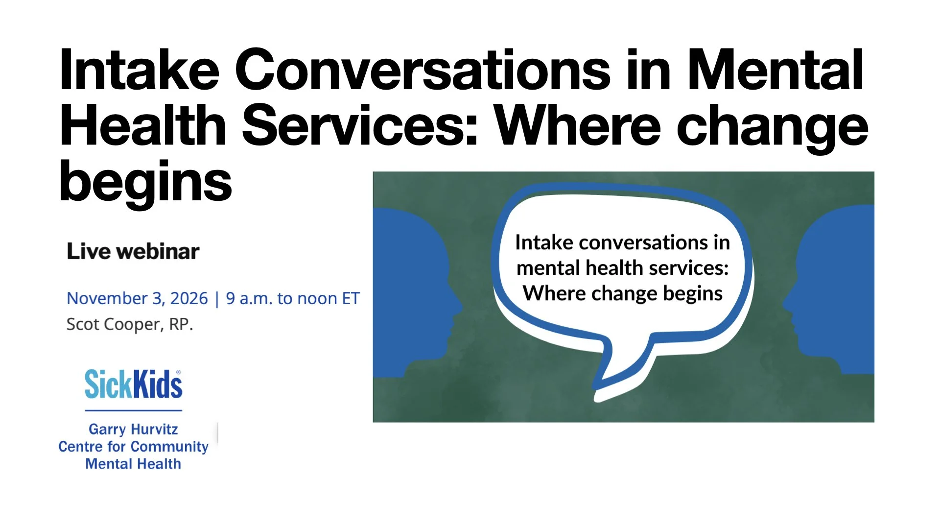 Intake conversations in mental health services: Where change begins