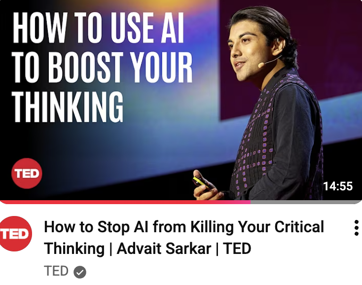 How to Stop AI from Killing Your Critical Thinking | Advait Sarkar | TED