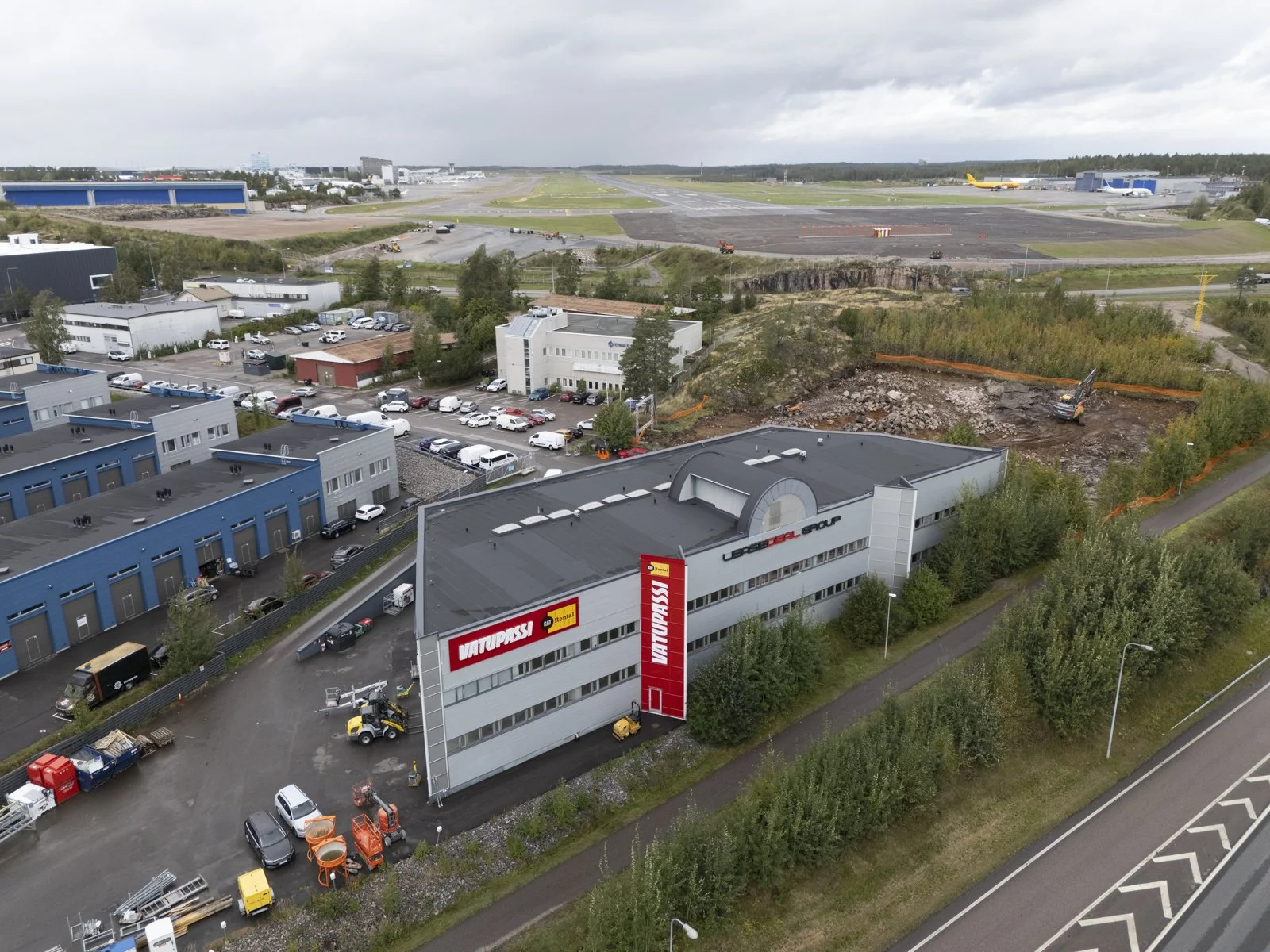 Aerial view of a corporate real estate next to Helsinki airport in Finland. We can do demanding aerial photoshoots involving all the necessary paperwork to obtain needed permits.