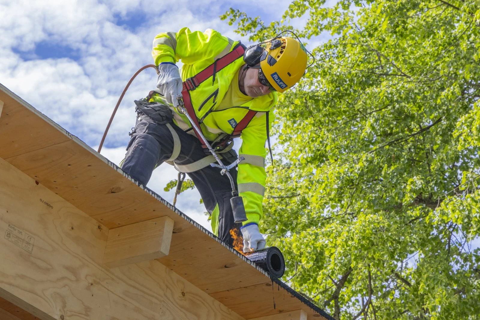 Corporate photoshoot for a roofing company in Finland.