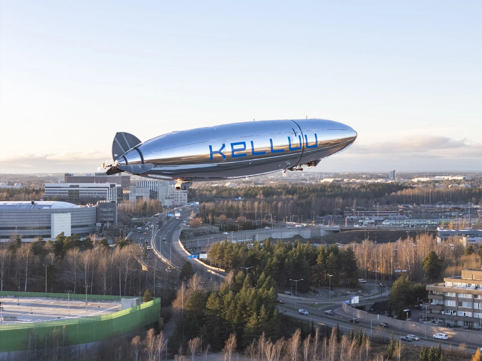 Air-to-air photoshoot with Kelluu blimp in Helsinki, Finland.