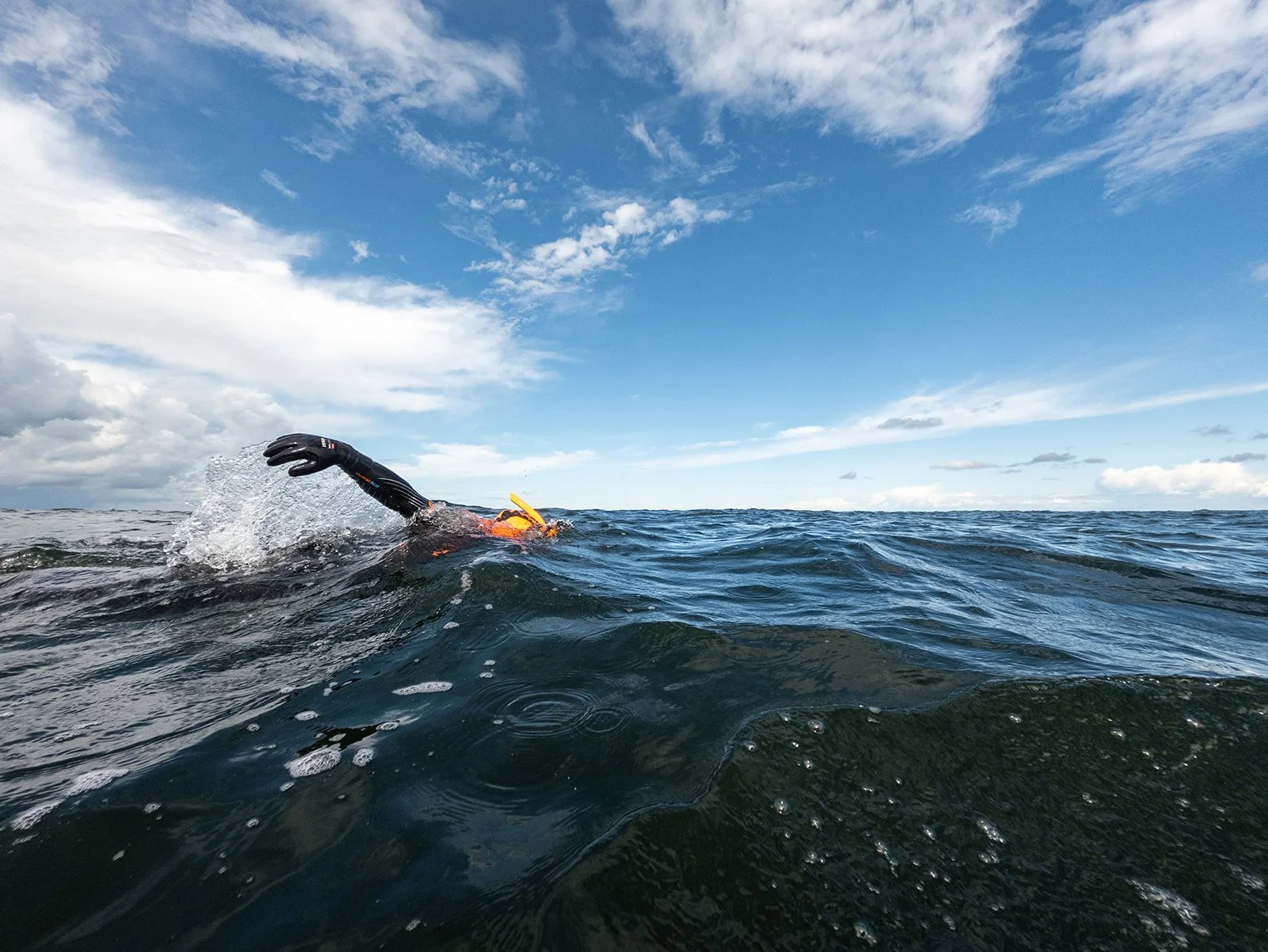 Patrik Kvikant swam across the Baltic Sea from Tallinn, Estonia to Helsinki, Finland.