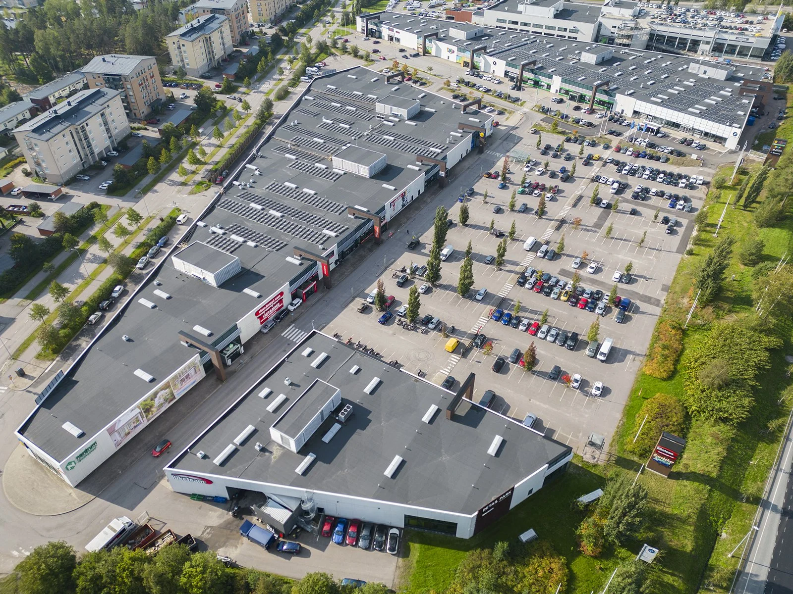 Aerial view of corporate real estate in Finland.