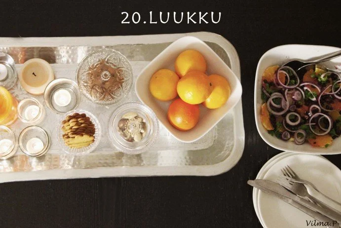 Koti-ilta ja appelsiinisalaatti