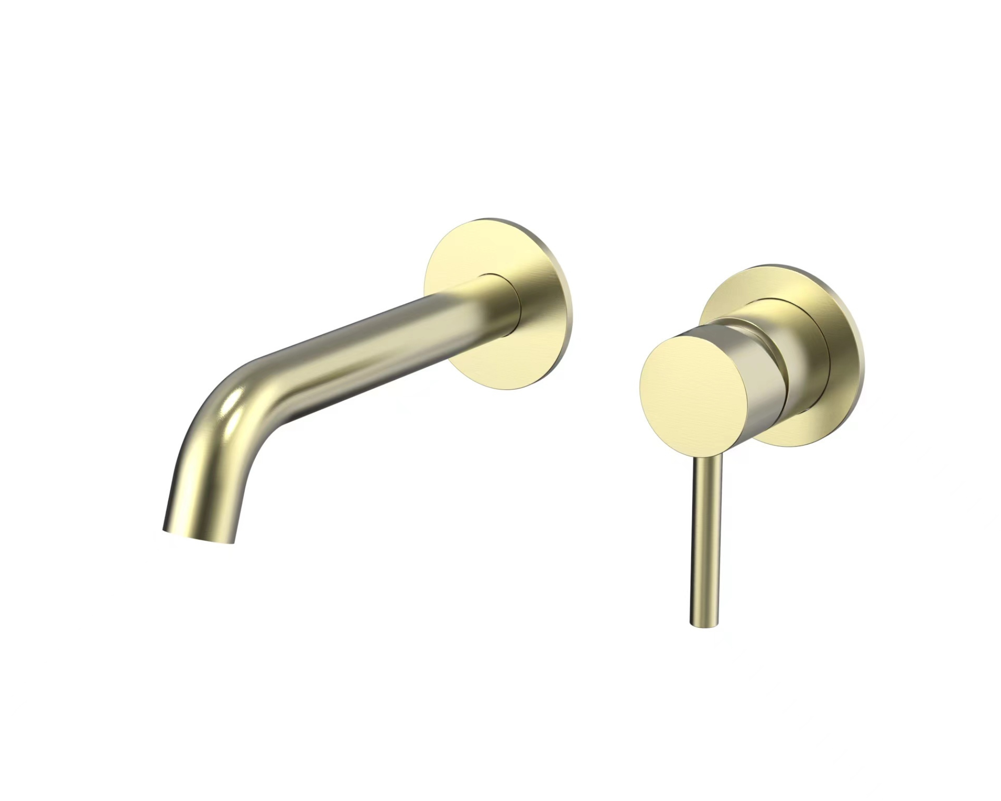 Amalfi In-Wall Basin Mixer & Spout Set - Brushed Gold
