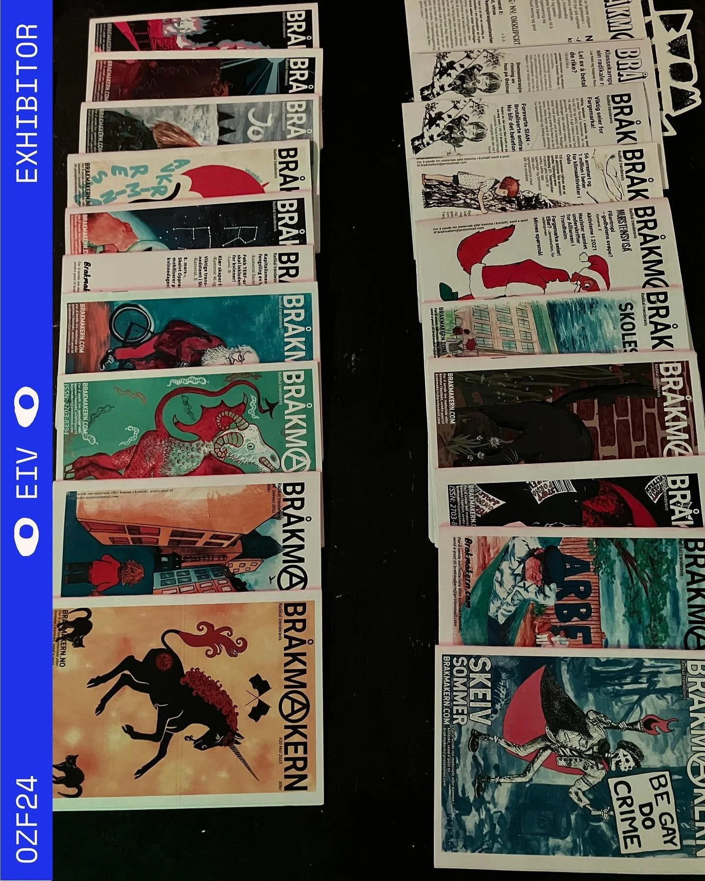 In recent years, Trondheim has seen new zines, among them Br&aring;kmakern (2020-) and Tr&oslash;kk (2024). Eiv Rindal is an activist and part of the anarchist and countercultural underground, and contributes as a writer and speaker to a number of pu