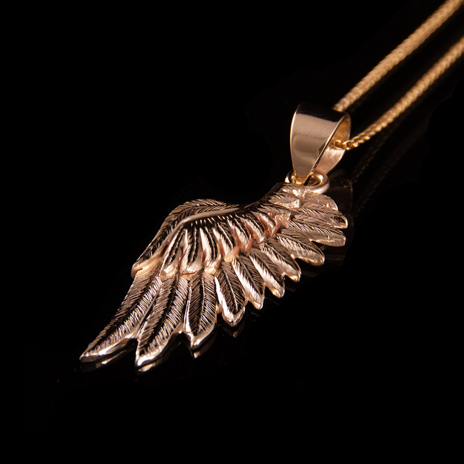 Rose Gold Wing Pendant
