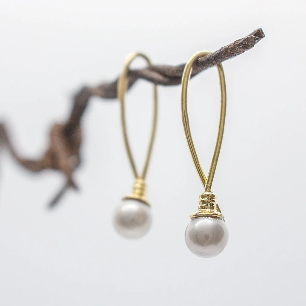 Pearl Gold Hook Earrings