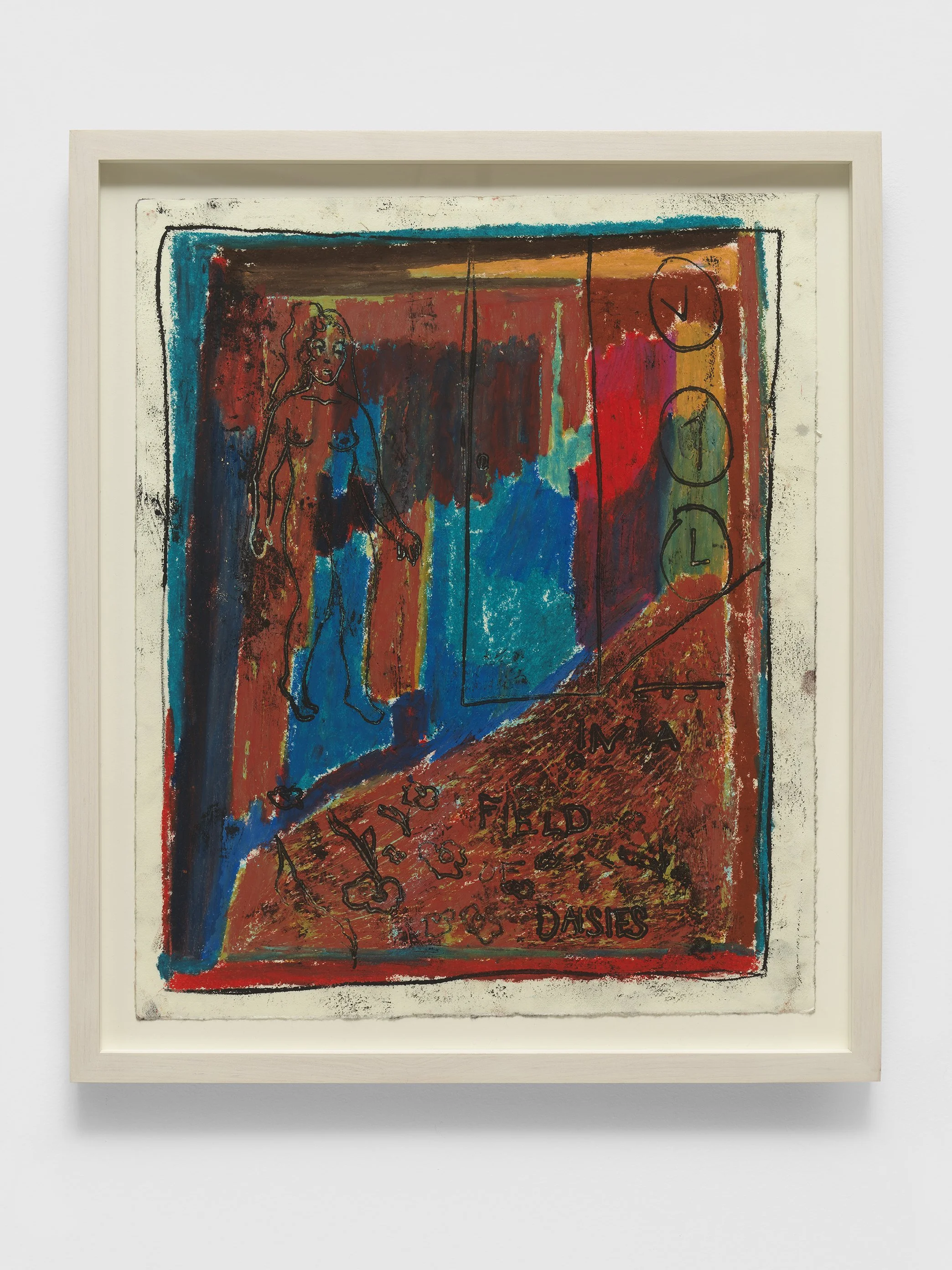 In A Field of Flowers oil pastel and etching ink on Awagami Paper 20 x 16 in. (50.8 x 40.6 cm.) 2025