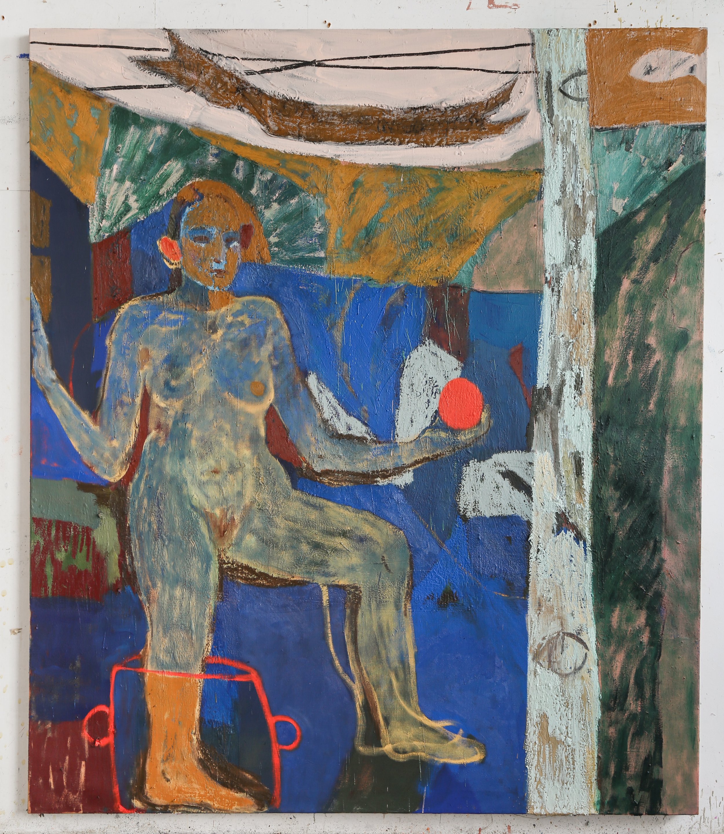 Galvanized 

240 x 180cm oil, charcoal, hessian, encaustic on linen (2025)