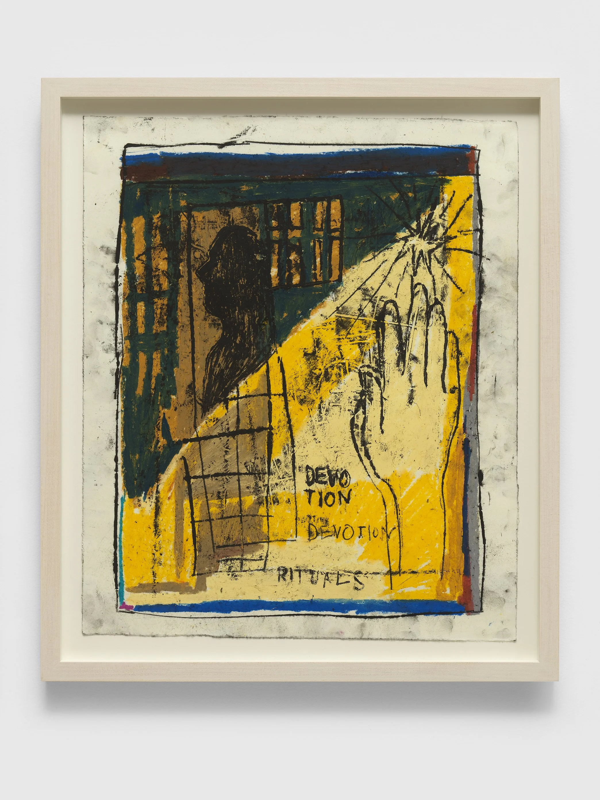 Devotion Rituals oil pastel and etching ink on Awagami Paper 20 x 16 in. (50.8 x 40.6 cm.) 2025