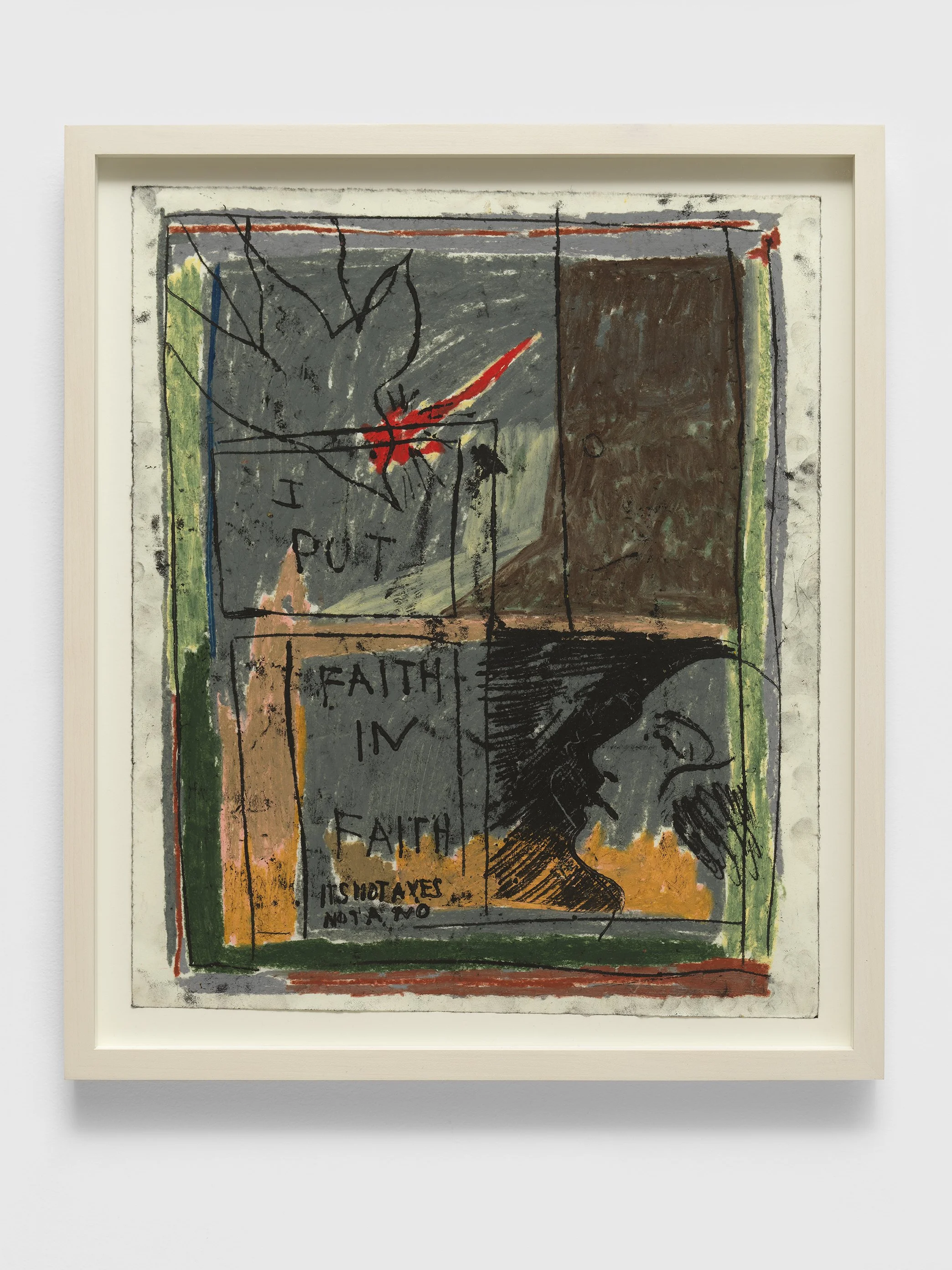 Faith in Faith oil pastel and etching ink on Awagami Paper 20 x 16 in. (50.8 x 40.6 cm.) 2025