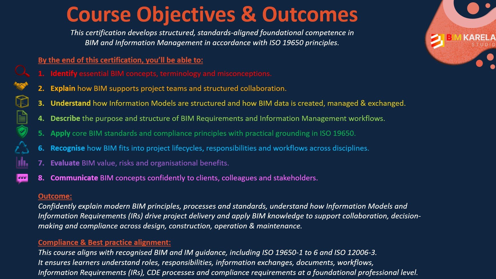 BIM KARELA - BIM Certification Master BIM foundations for every role in AEC - course objectives.jpg