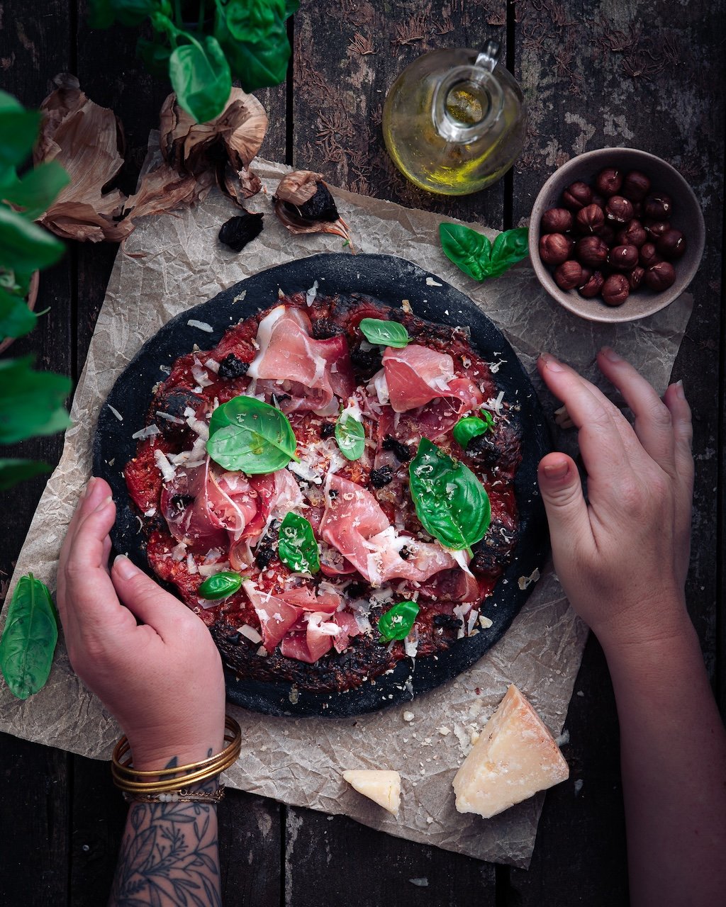 Série de photos culinaires contrastées pour une campagne de communication sur Instagram pour Microplane