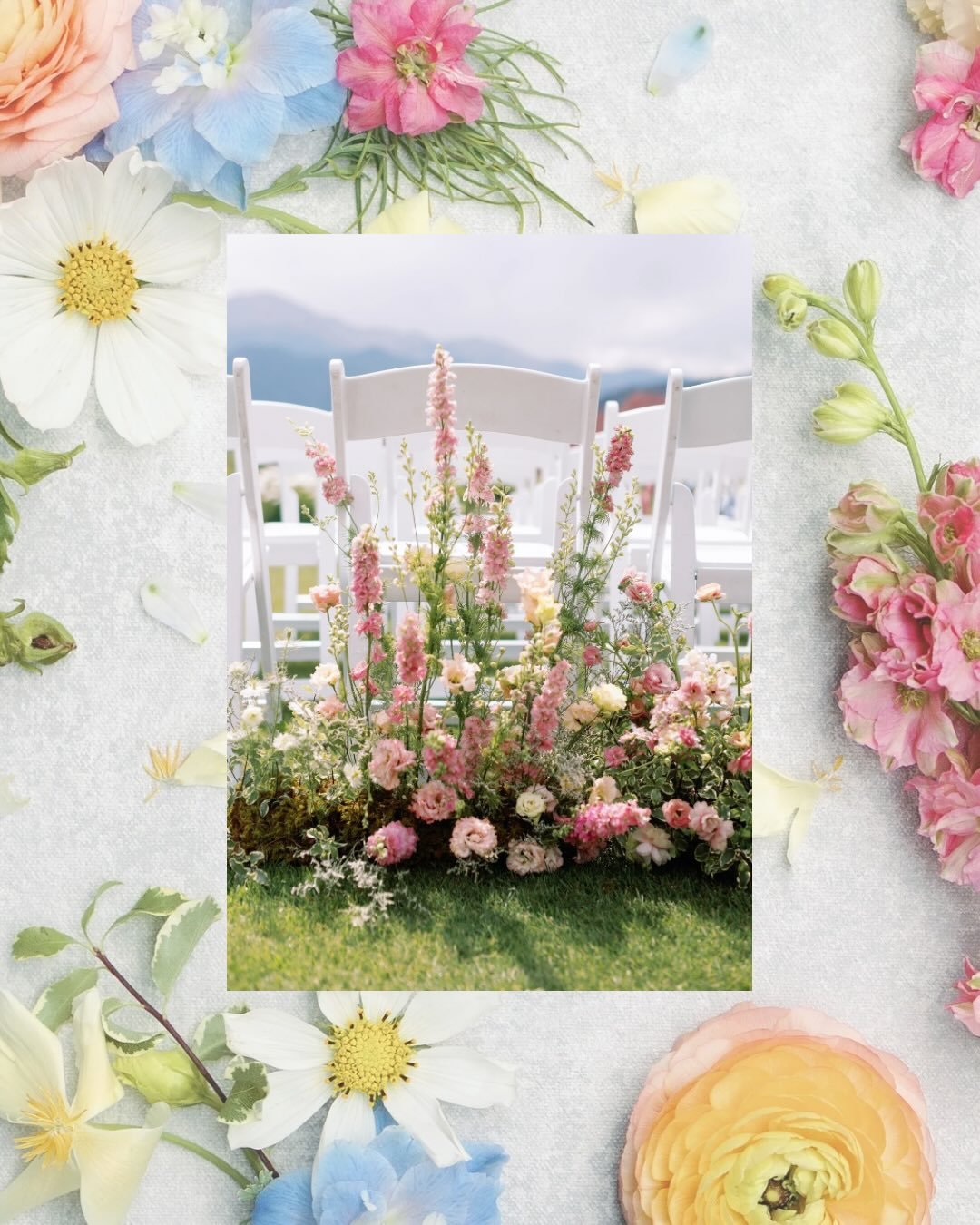 Pastel wildflower ceremony with a side of mountain views ⛰️🌸

Photos: @madisoncottenphoto
Venue: @ggresortandclub