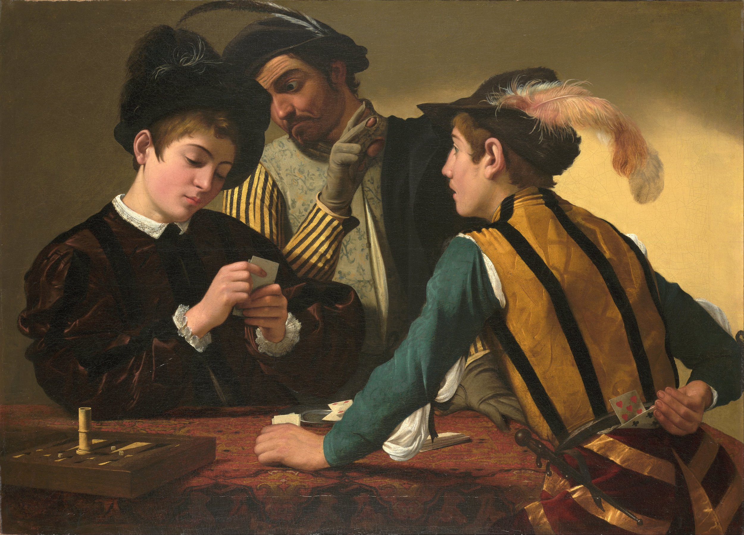 Caravaggio, The Cardsharps , c. 1595, Kimbell Art Museum.jpg