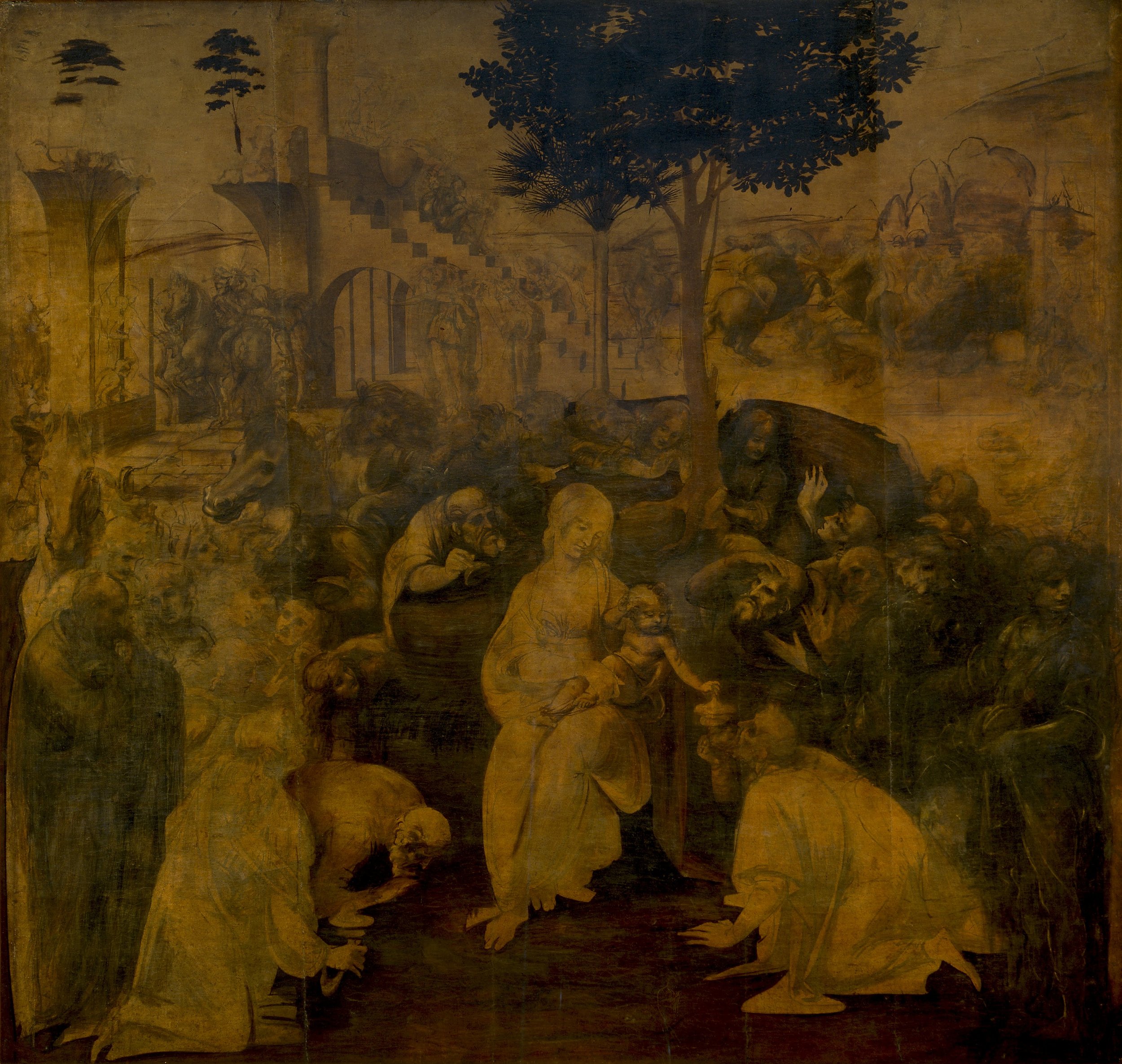 Leonardo da Vinci, The Adoration of the Magi, 1480-82, Uffizi Gallery, Google_Art_Project.jpg