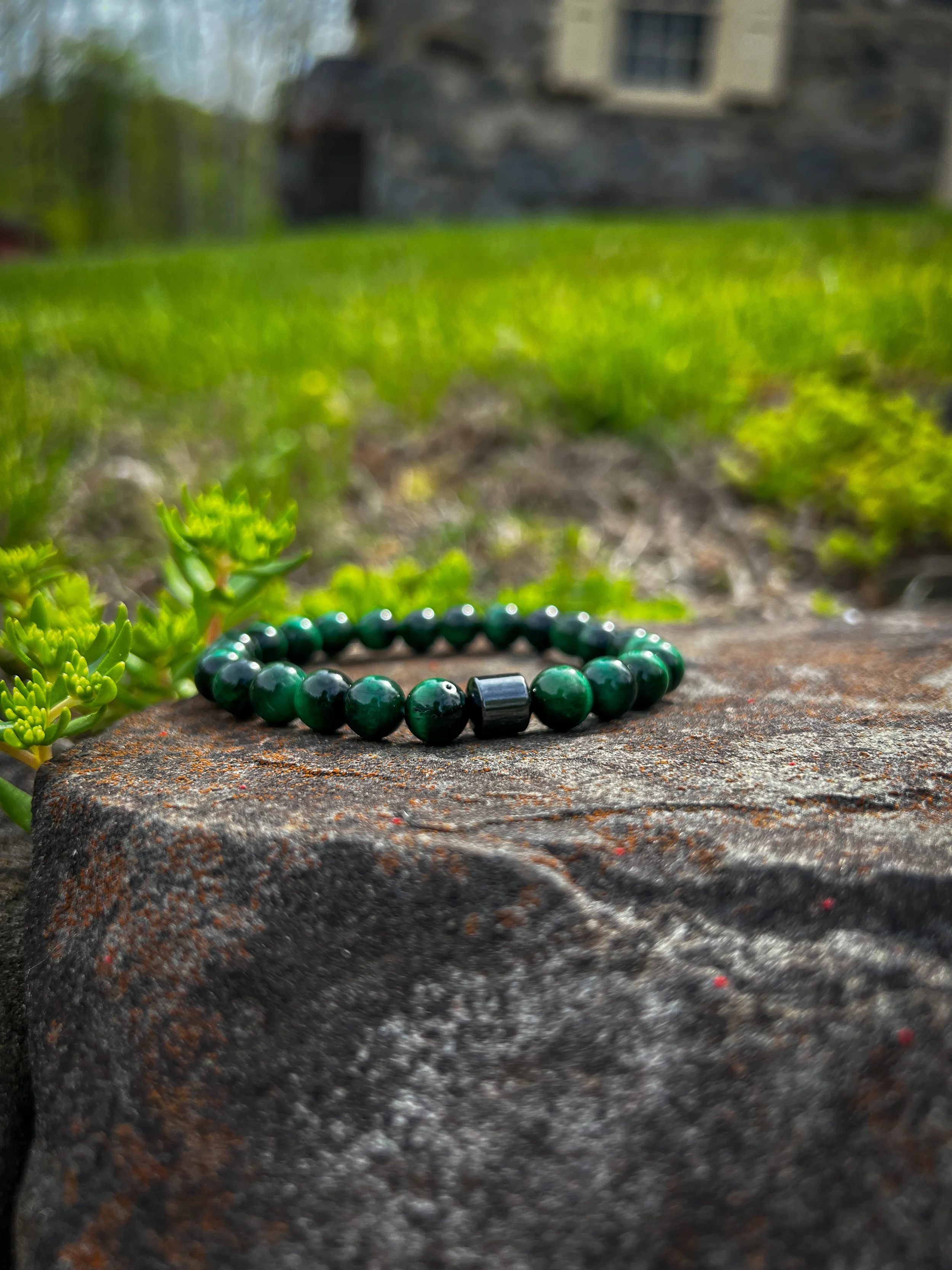 Mala-for-Vets-green-tiger-eye-hematite-rock-building-field-newlin-grist-mill.webp
