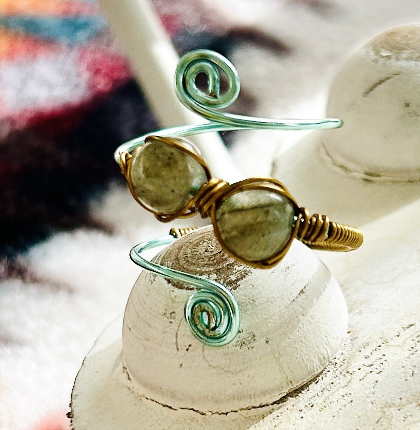 Twin Labradorite Adjustable Ring