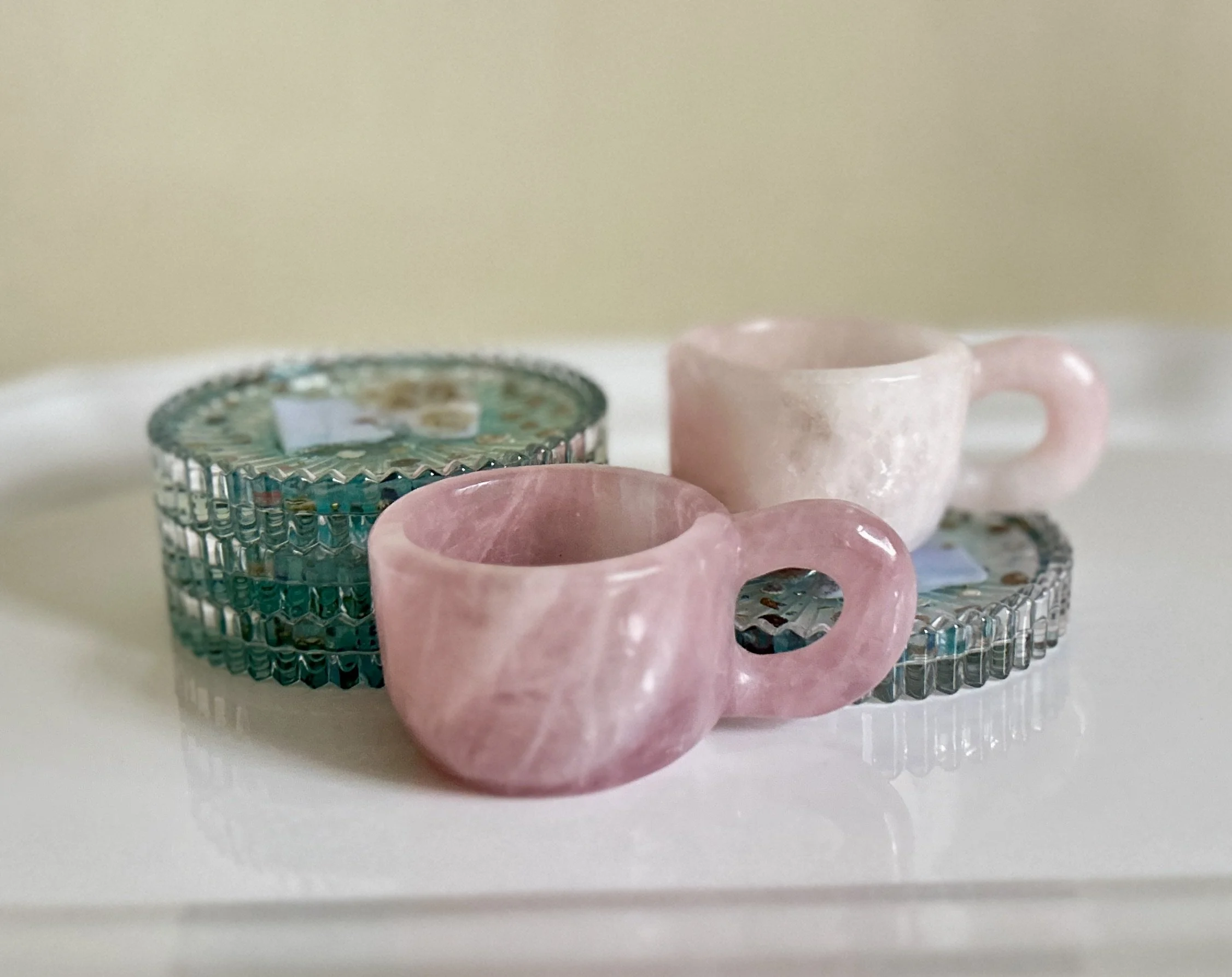 Rose Quartz Tea Cup Set