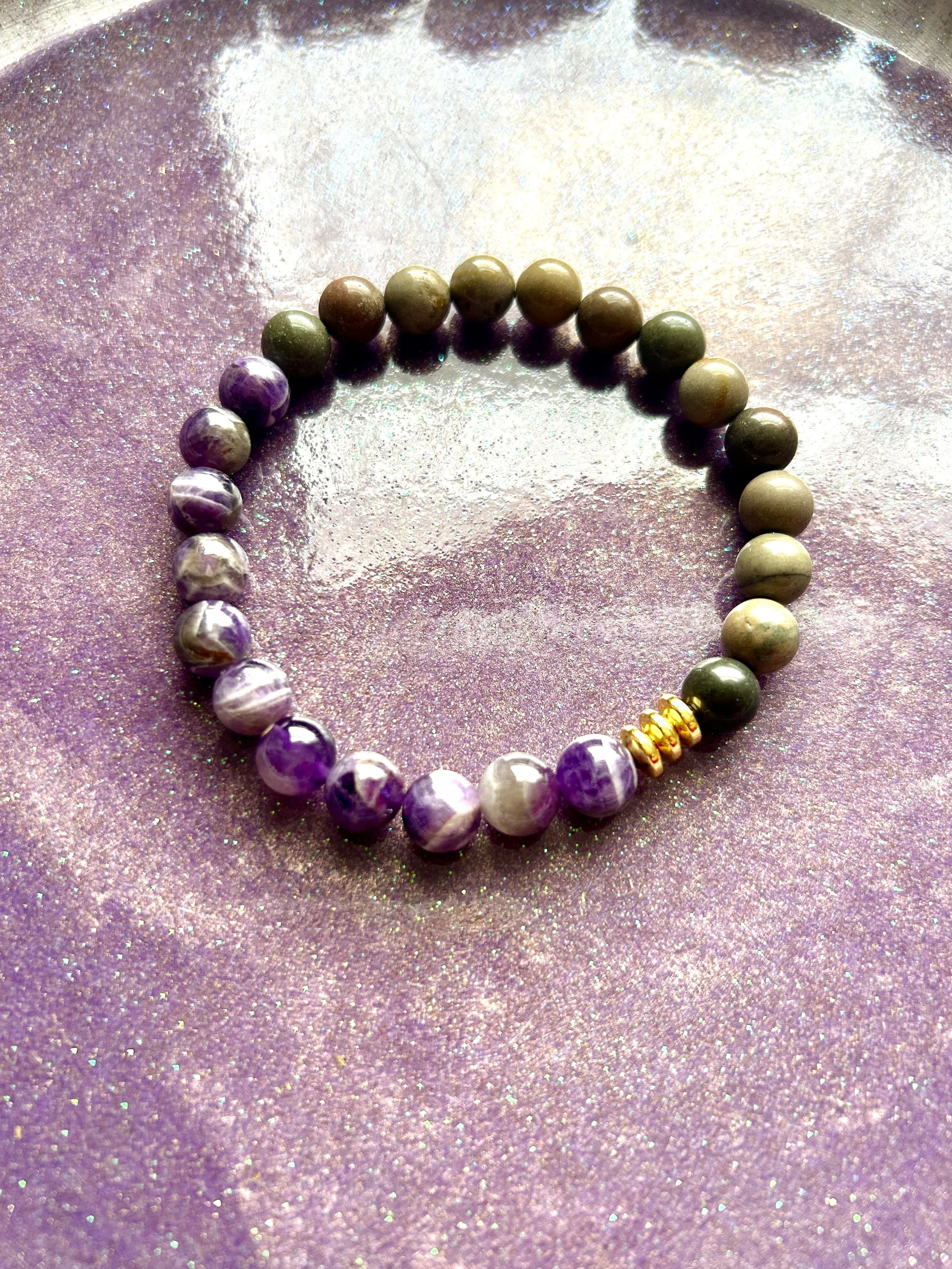 Polychrome & Chevron Amethyst Bracelet