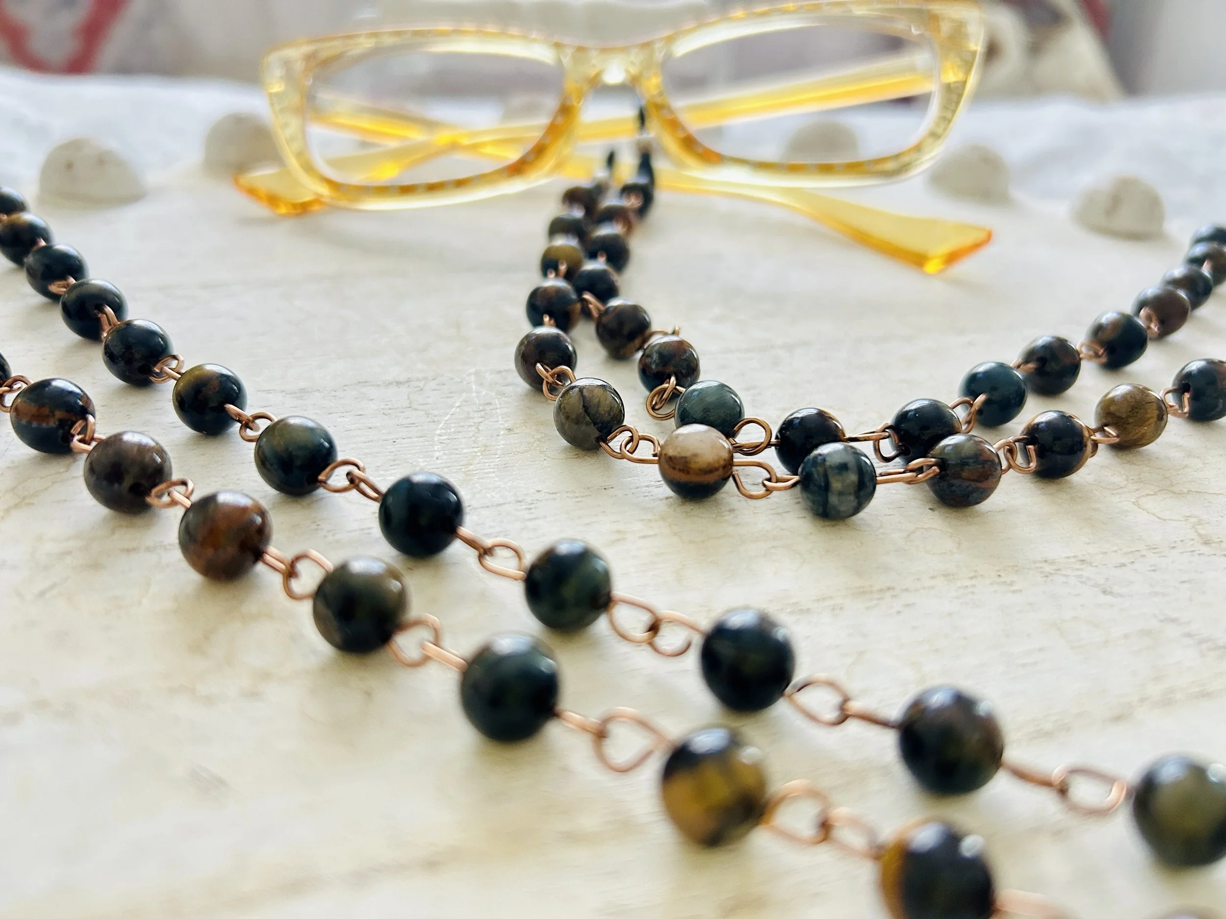 Tiger's Eye Eyeglass Chain