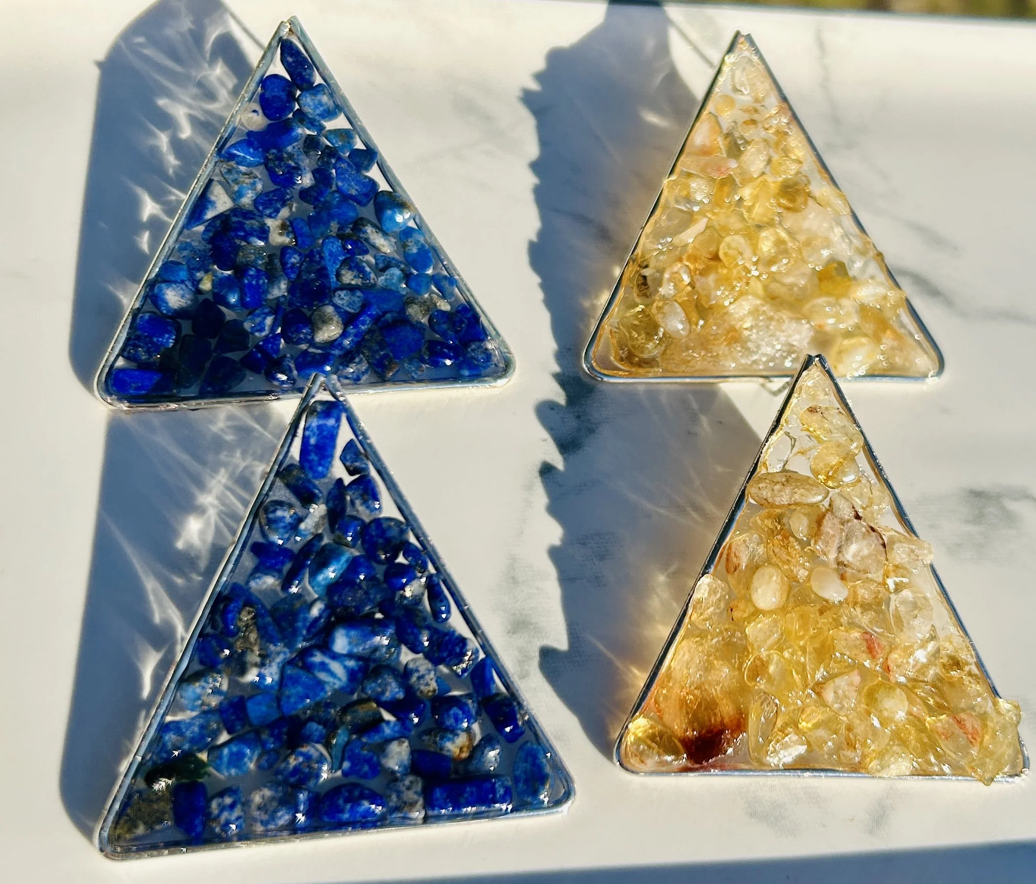 Silver Triangle Earrings