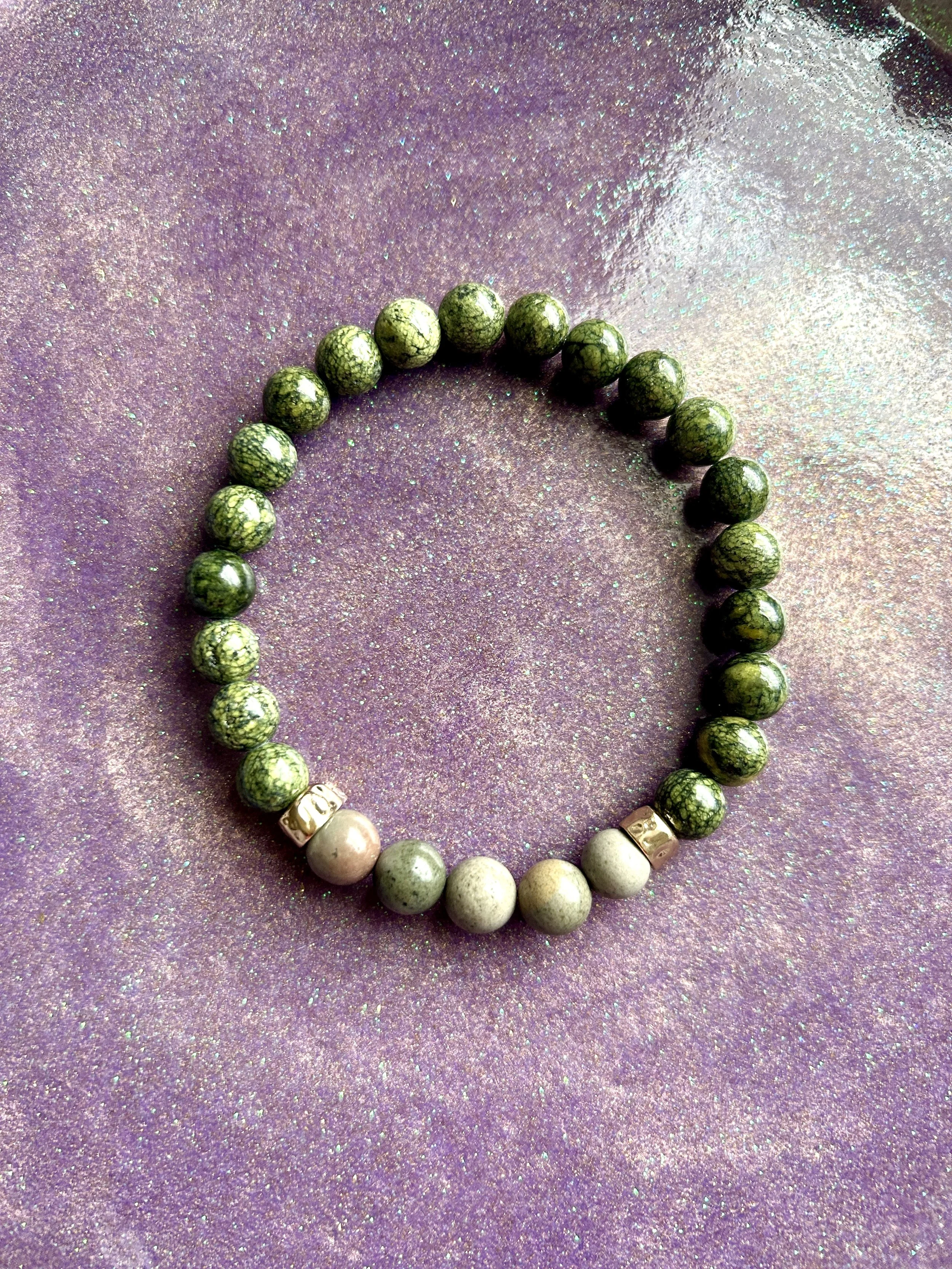 Polychrome Jasper & Serpentine Bracelet