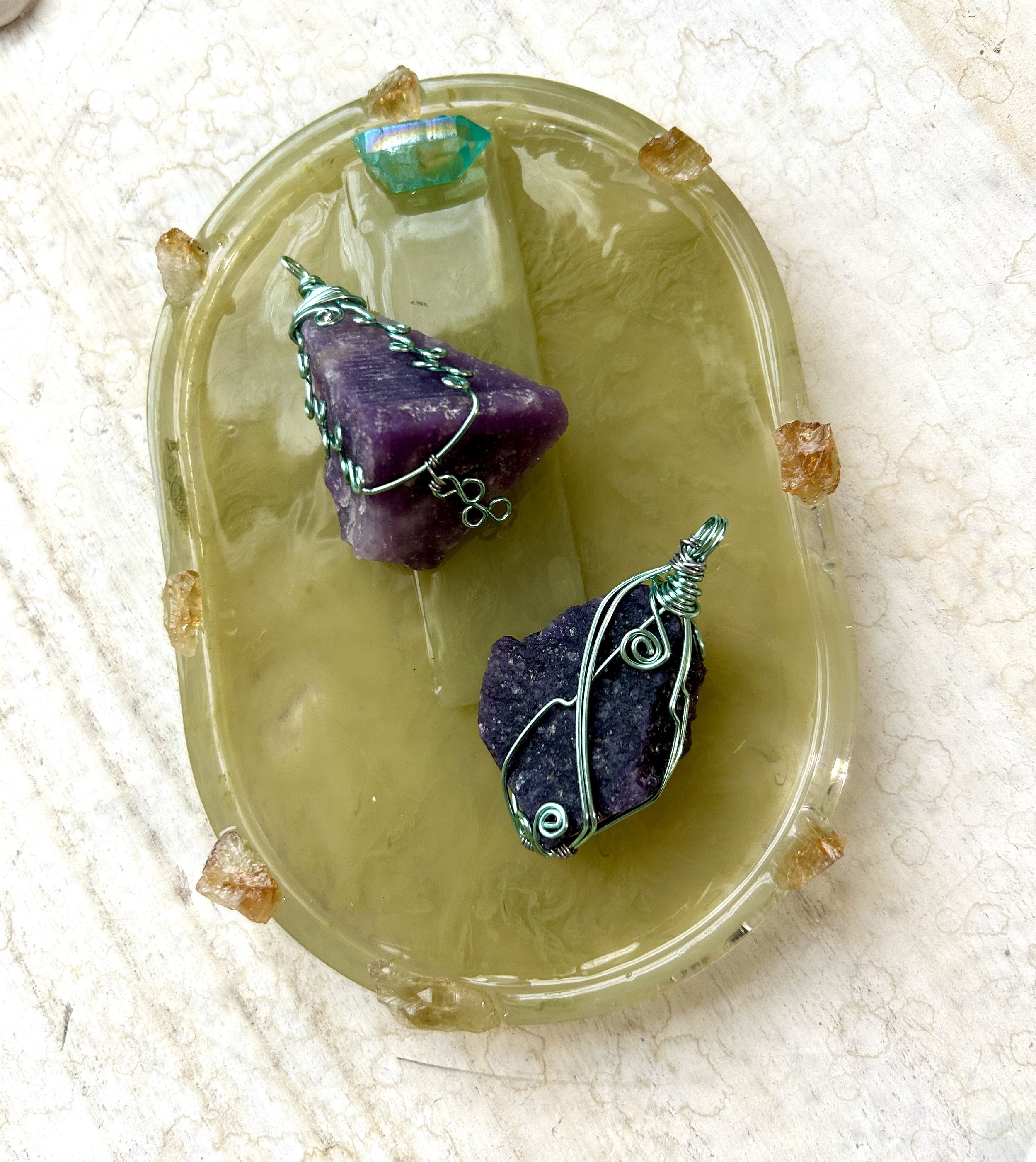 Raw Lepidolite Pendant