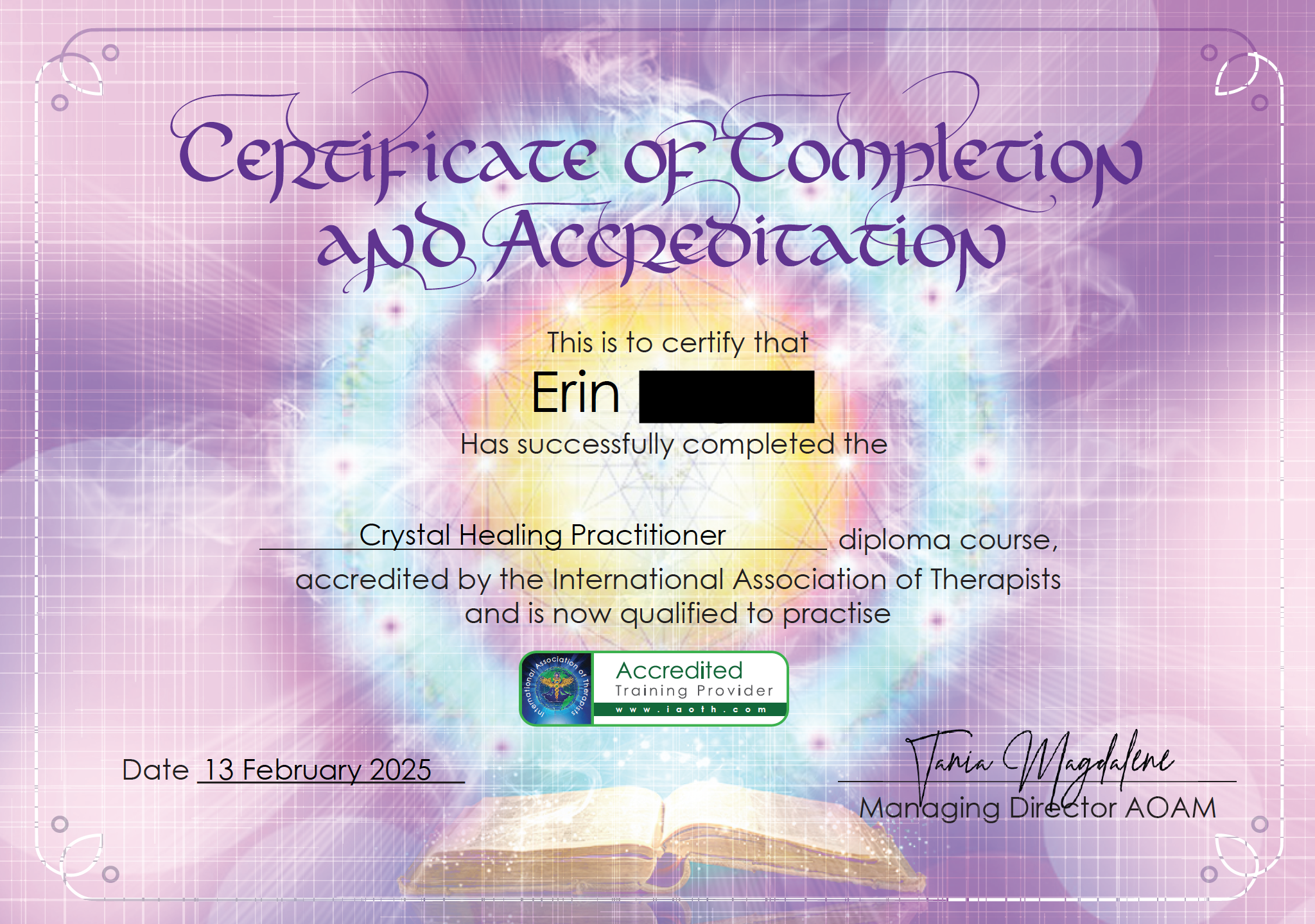 Crystal Healing Practitioner Certificate