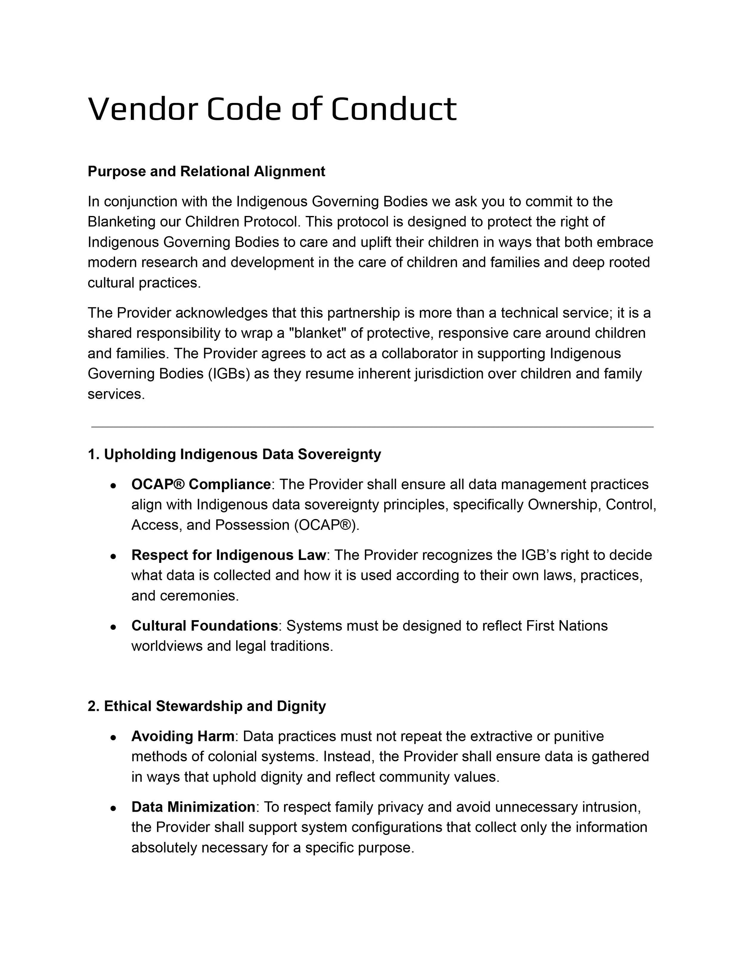 Vendor Code of Conduct