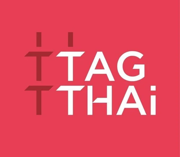 Text graphic with a pink background, displaying the words 'I TAG THAT' with the 'I' and 'T' in dark red, and the rest in white.