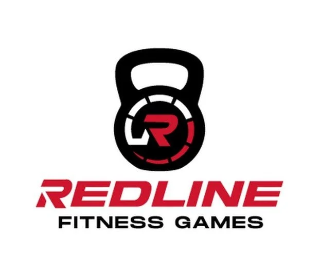 Logo with a kettlebell and the text 'Redline Fitness Games'.