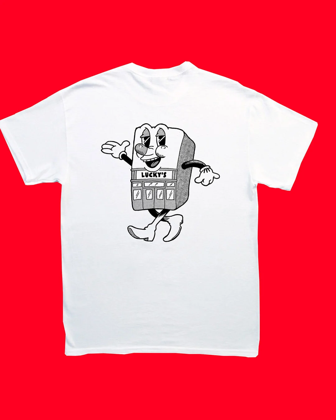 Lucky's T (Black on white)