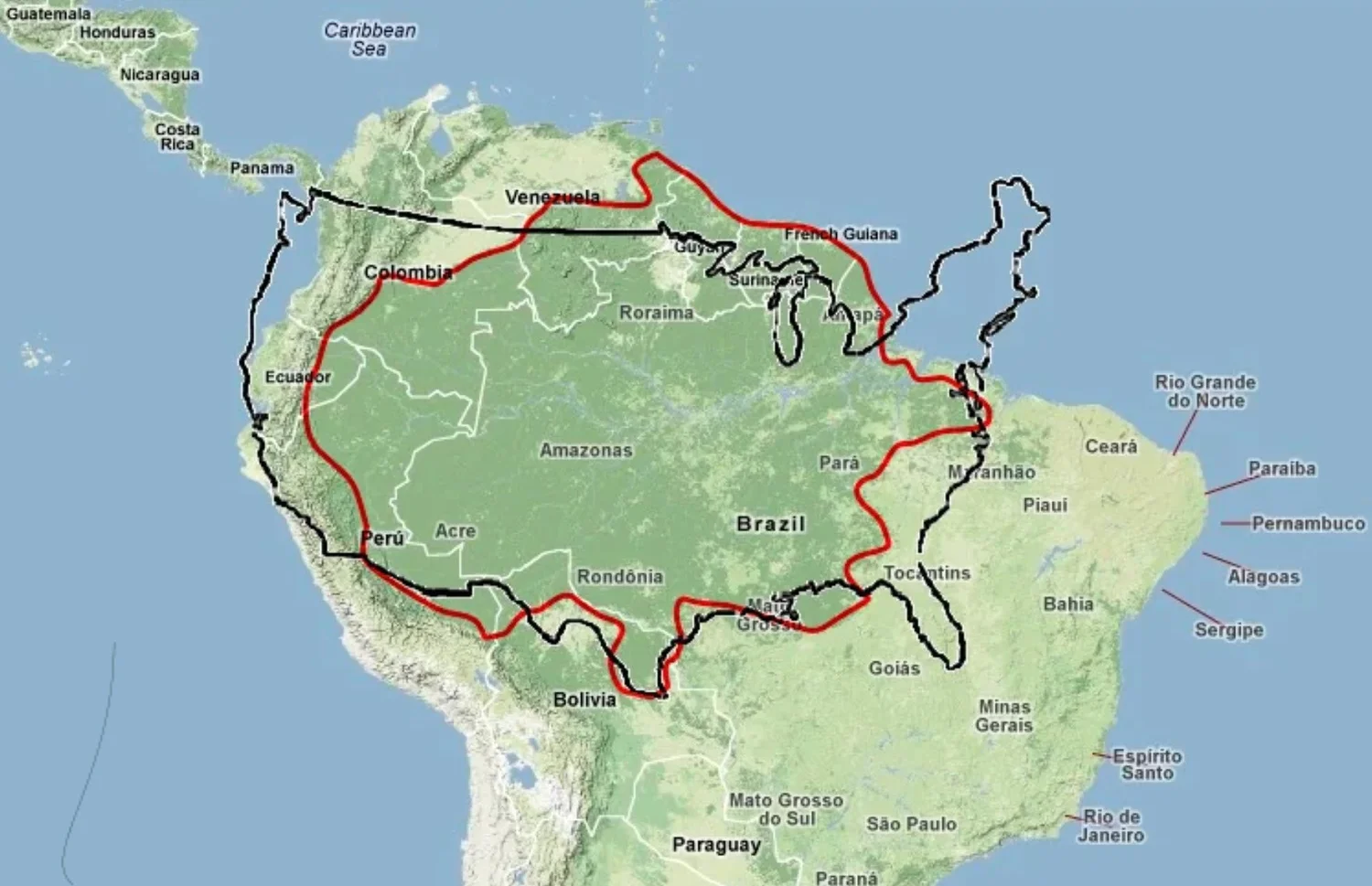 Country Map. Amazon The Amazon — Cooling the Climate