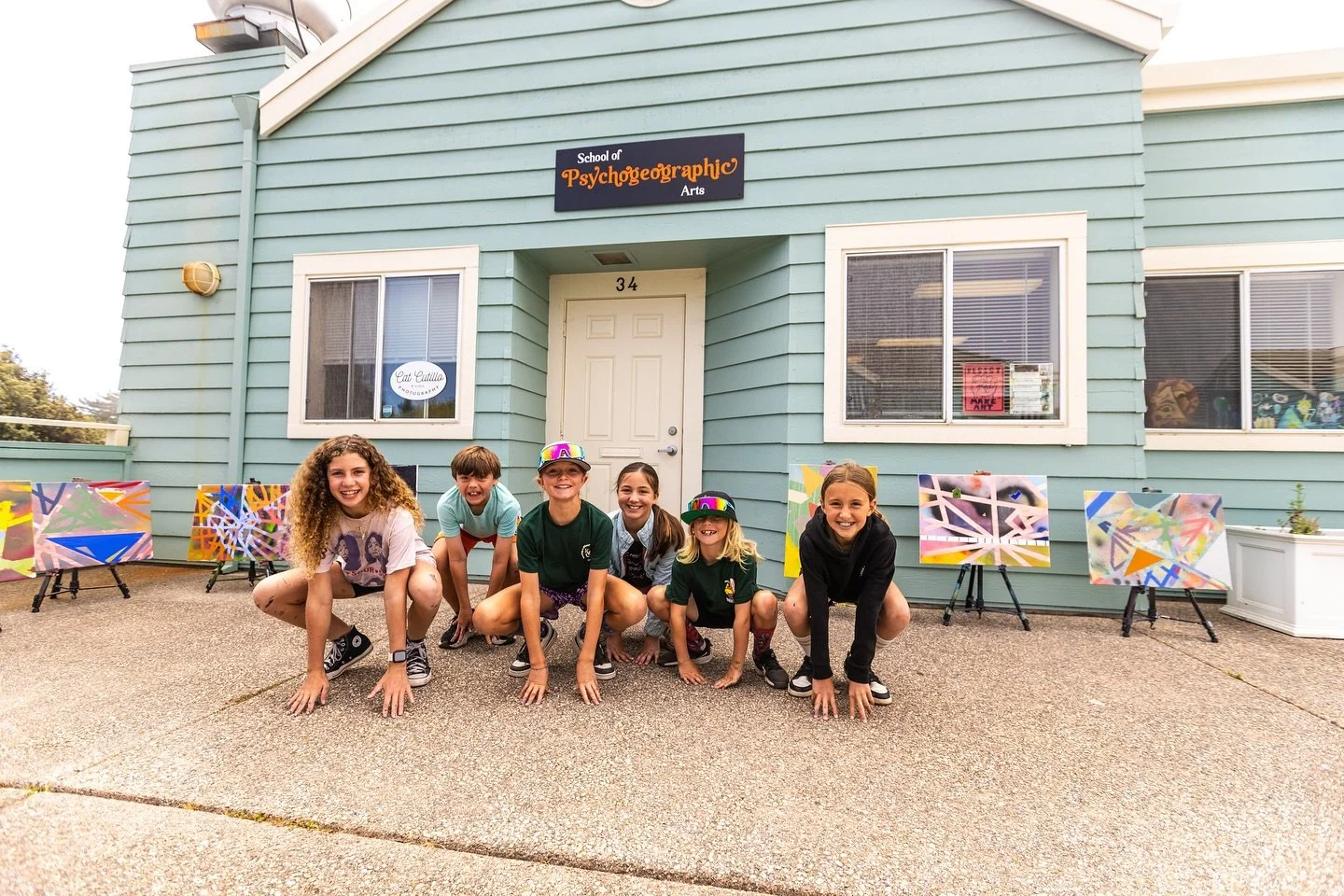 Wrapping up the final summer camp &ldquo;Murals, Mosaics, &amp; Frescos&rdquo; at the School of Psychogeographic Arts! It&rsquo;s been a blast collecting shells and sea glass at the beach to create our mosaics, creating a group wall mural, painting f