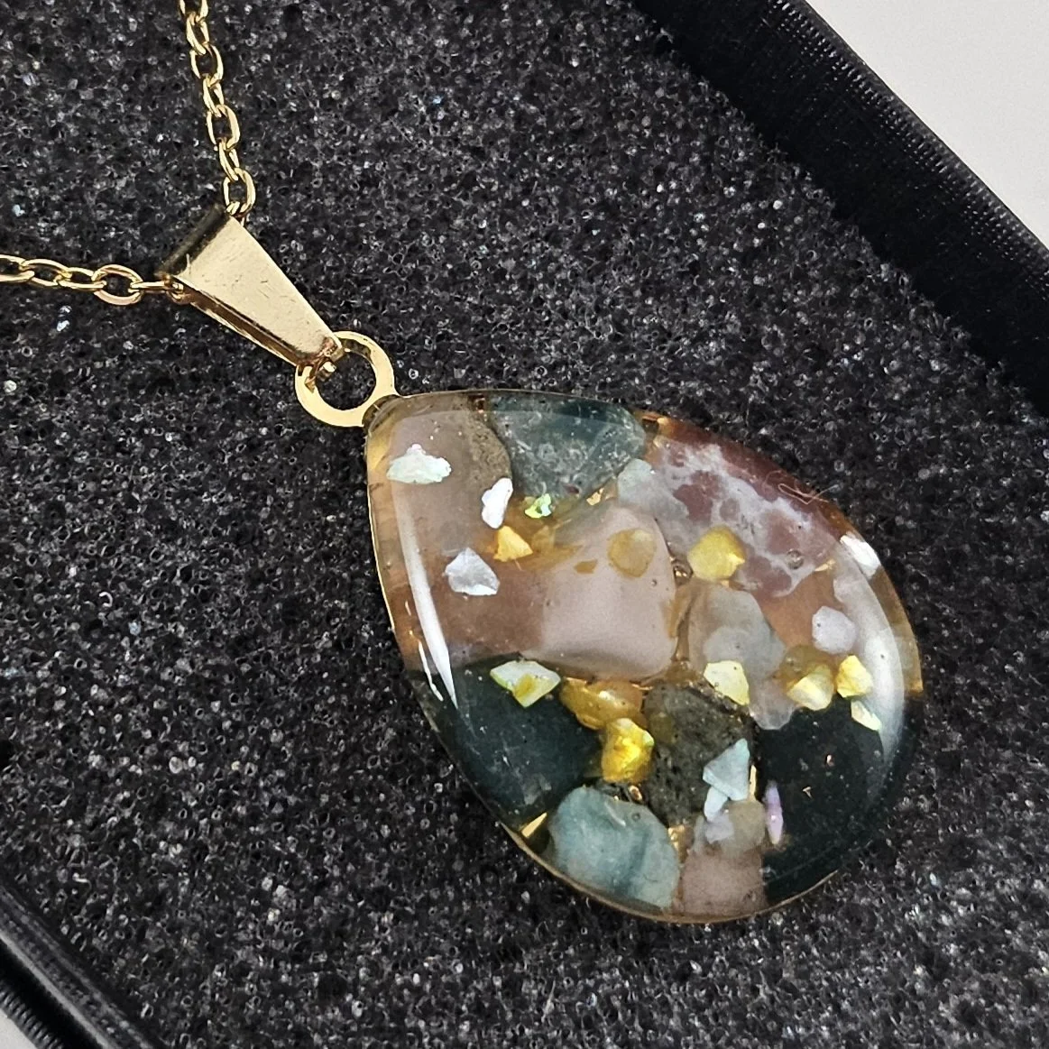 Pendentif En Jaspe Océanique