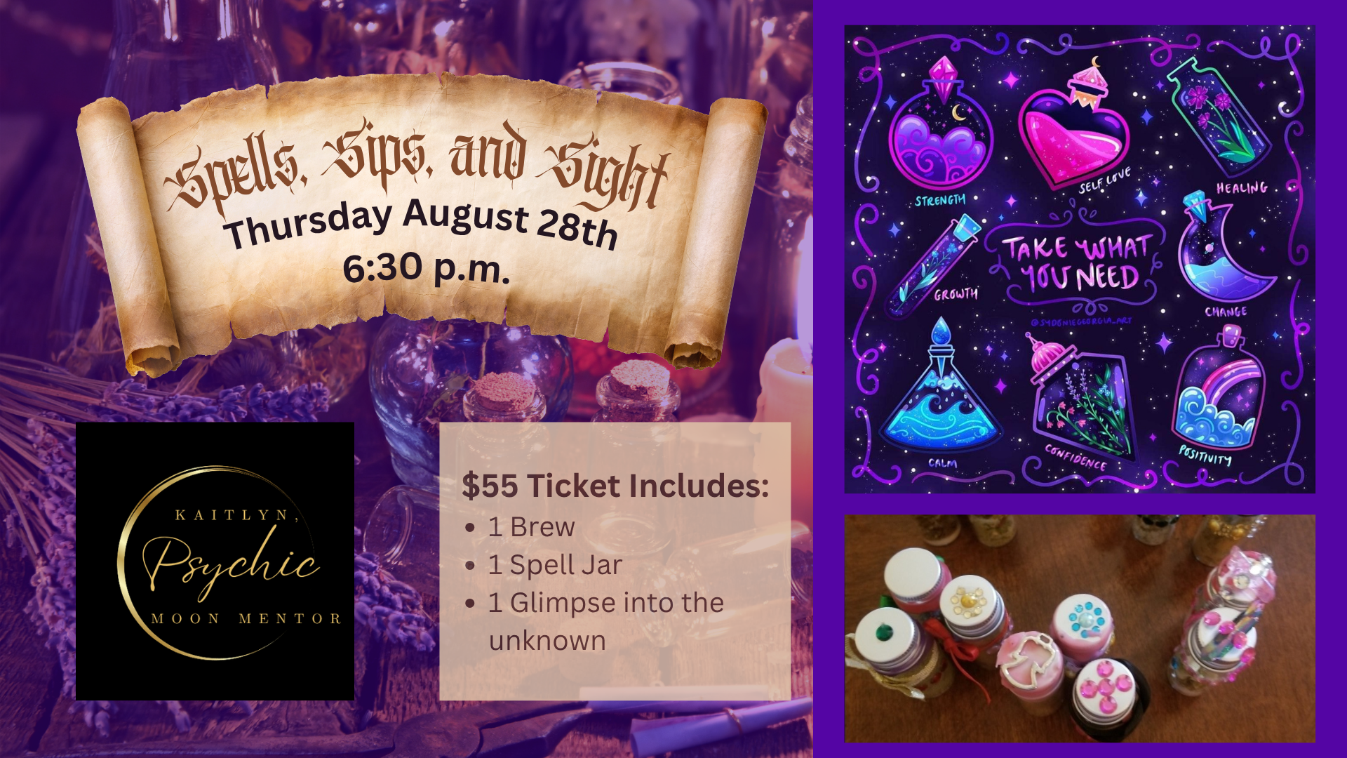 Sips, Spells, and Sight: Drink. Manifest. Discover.
