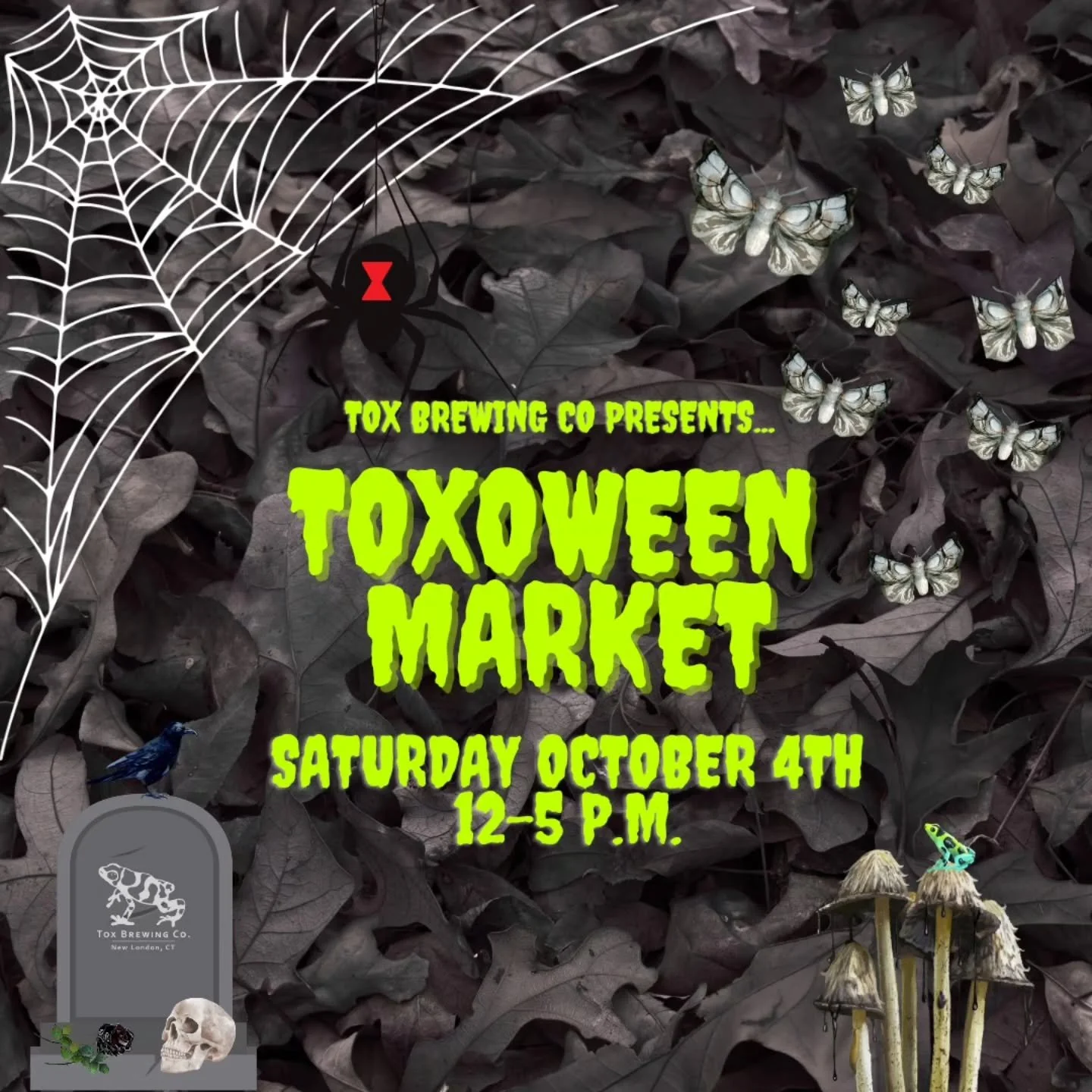 🎃 The Toxoween Market is tomorrow! 🎃 

✨️ From 12-5 come browse our spooky vendors and artists to find some truly unique treasures. (Swipe to see our vendor list) ✨️ 

🔮  Get a psychic reading by @psychicmoonmentor and let Ghostbuster Paul make yo