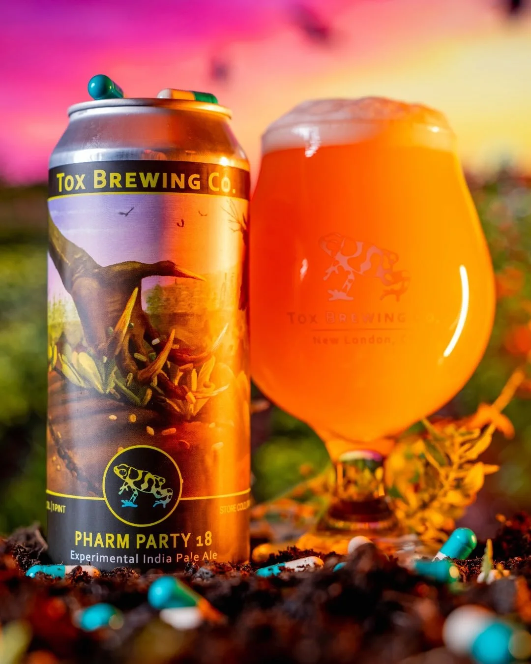 The bad news is that Poison Sumac kicked. The good news is that we just tapped a brand new experimental IPA called Pharm Party 18... and boy is this one a juicer!
💊
This installment of our Pharm Party clocks in at 6.7%. It is a trial run with a hop 
