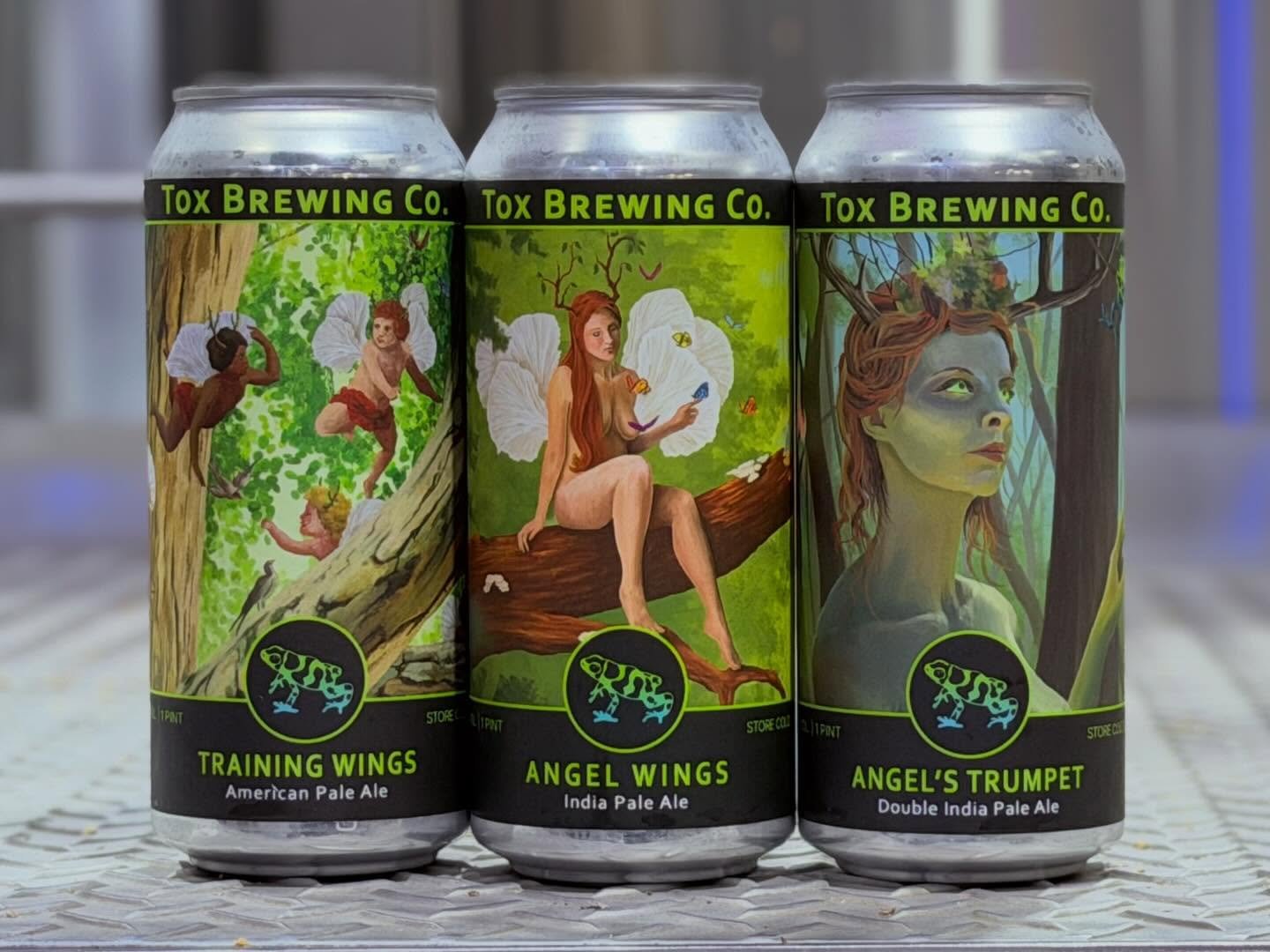 The gang's all here!

We have fresh batches of Training Wings Pale Ale, Angel Wings IPA, and Angel's Trumpet Double IPA. If you've never tried them all together, now's your chance to experience our best Citra and Mosaic selections across a variety of