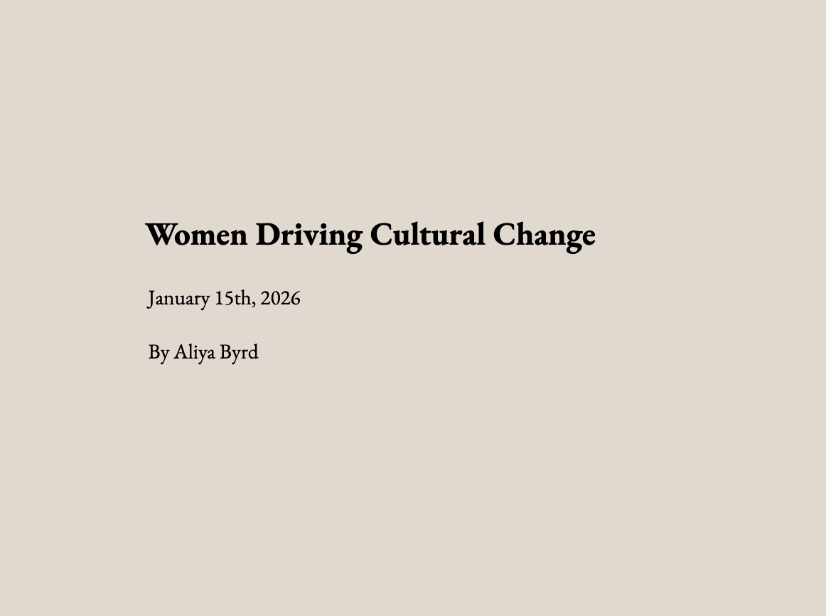 Women Driving Cultural Change - Jan 2026