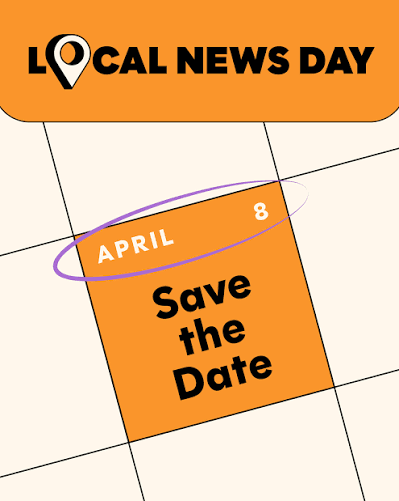 Calendar graphic marked Save the Date for April 8