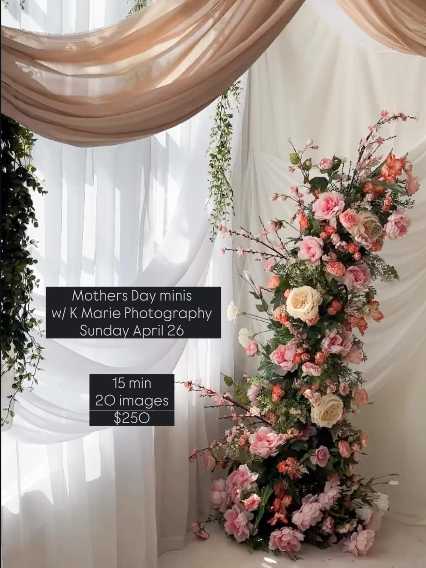 Mother&rsquo;s day minis are here and this setup is EVERYTHING. soft light, dreamy florals, and zero pressure to be &ldquo;perfect&rdquo; &mdash; just you loving on your kids while i do my thing.

✨ sunday, april 26
✨ AND surprise added date: saturda