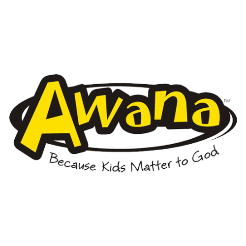 Awana logo with yellow and black text and the slogan 'Because Kids Matter to God'