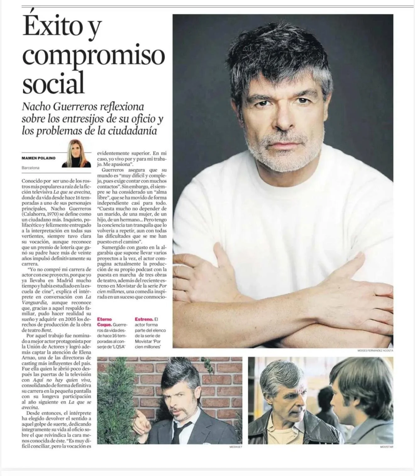 Entrevista a Nacho Guerreros (@nachoguerreros) en @lavanguardia. &laquo;&Eacute;xito y compromiso social&raquo;. Una reflexi&oacute;n entre los entresijos de su oficio y de la ciudadan&iacute;a.

#Barazarte #NachoGuerreros #Entrevista #LaVanguardia
