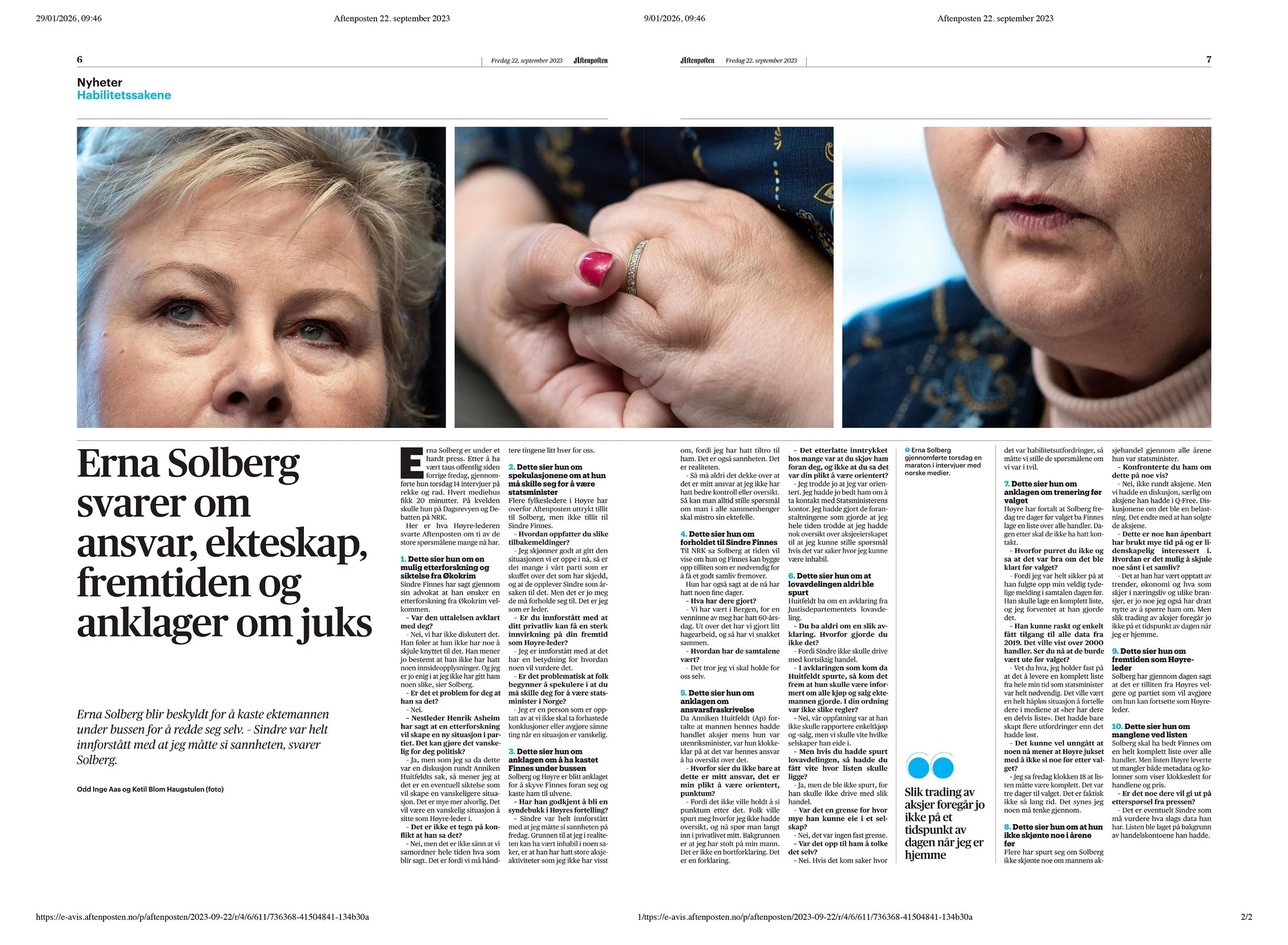 Aftenposten 22. september 2023 erna solberg.jpg